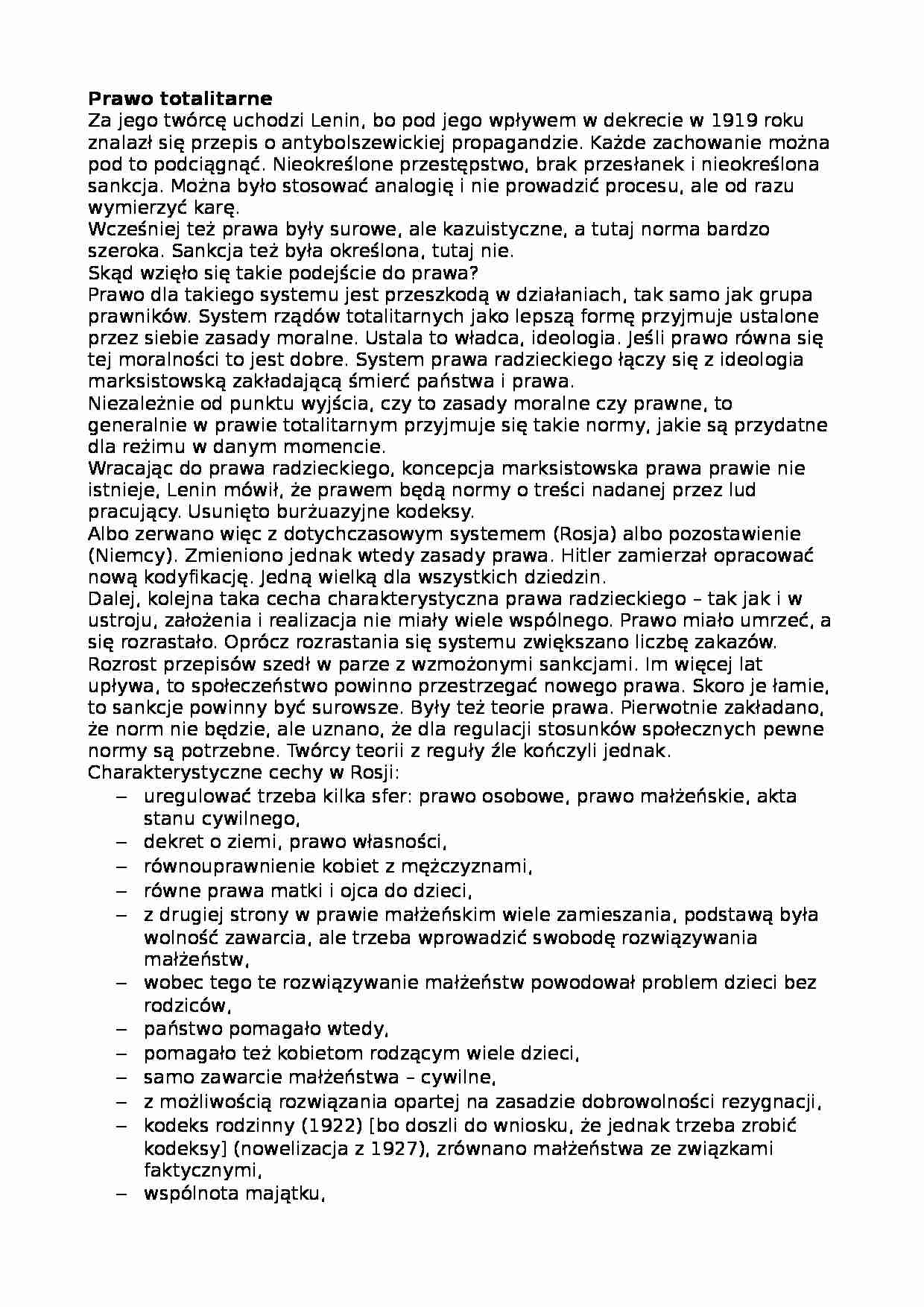 Prawo totalitarne - wykład - strona 1