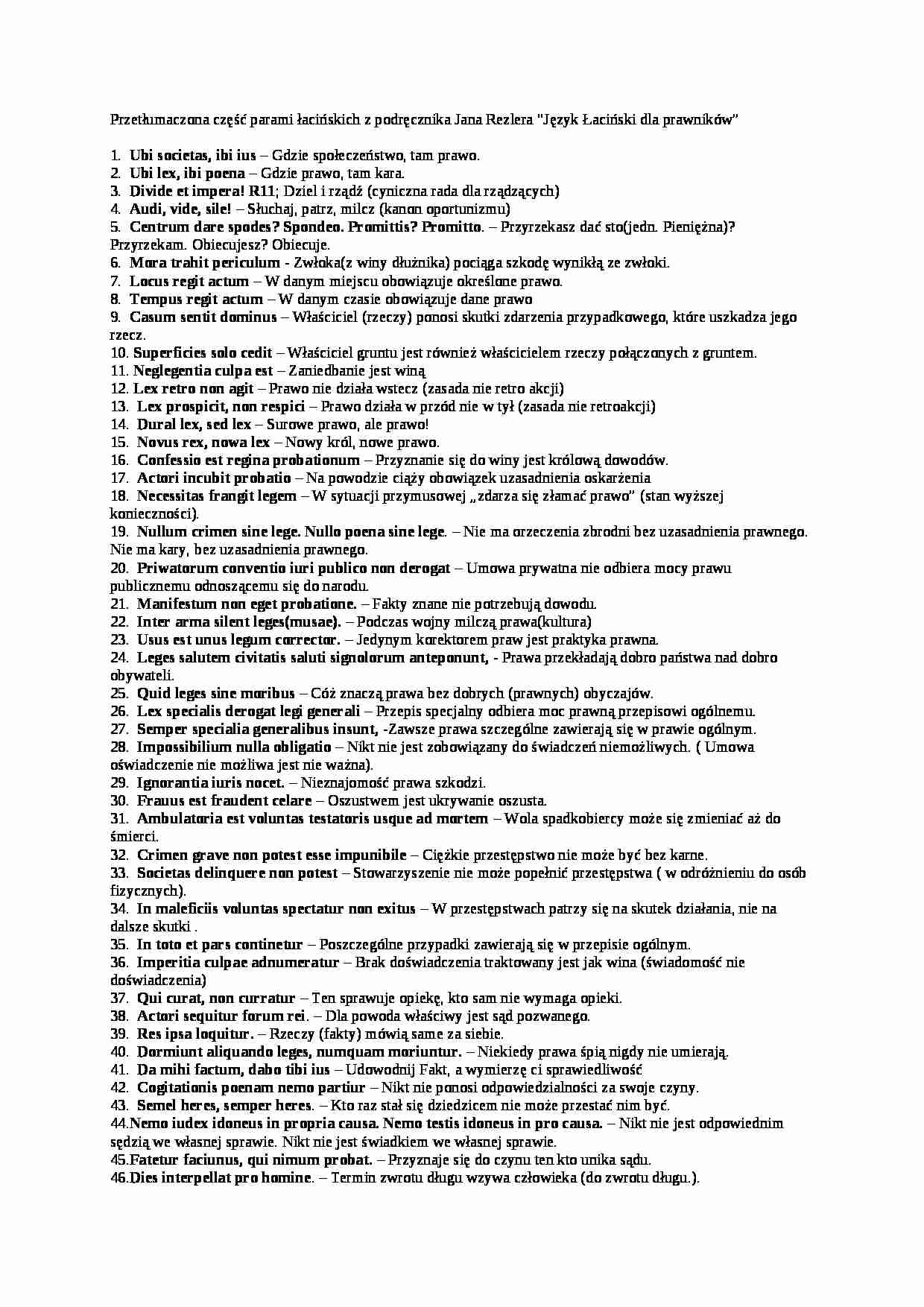 Paremie łacińskie - 