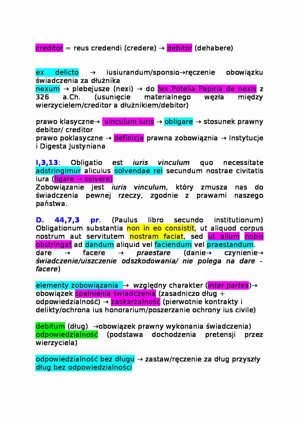 Terminologia prawa obligacyjnego - strona 1