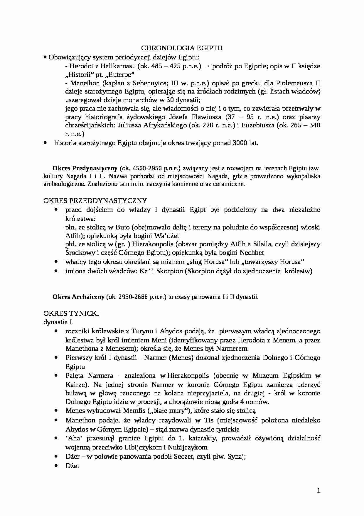 Chronologia Egiptu - strona 1