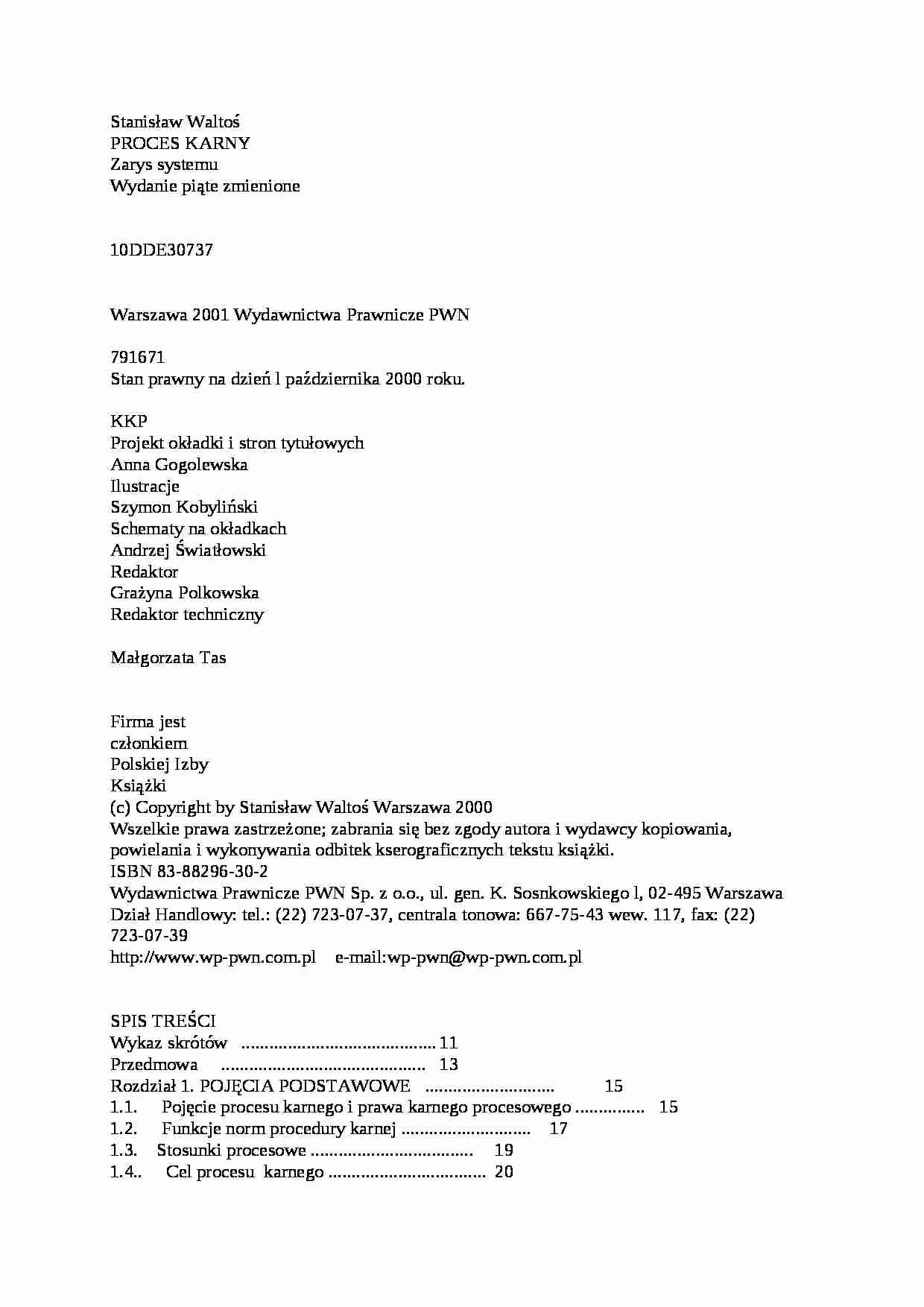 Proces Karny, zarys systemu - strona 1