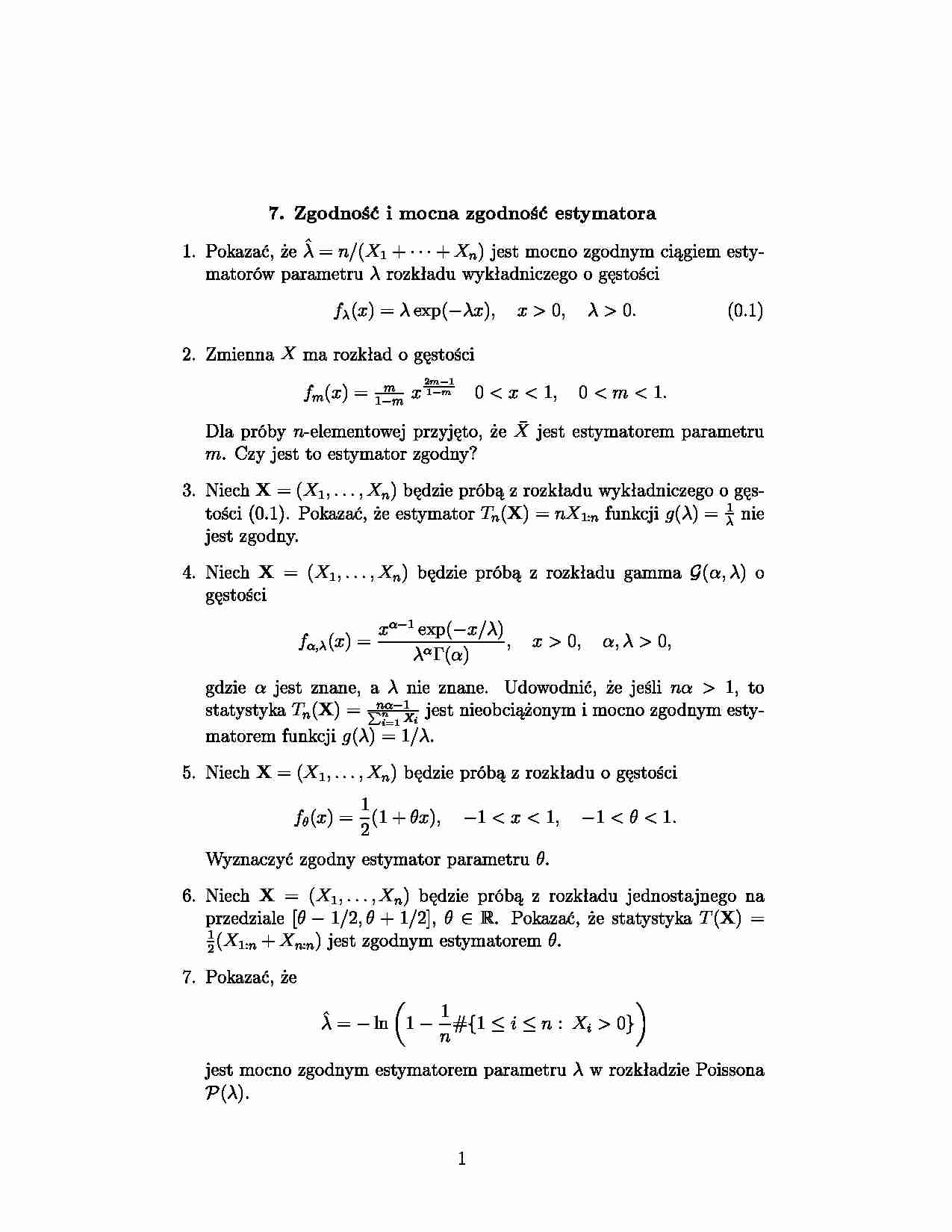 Zgodność estymatora - strona 1