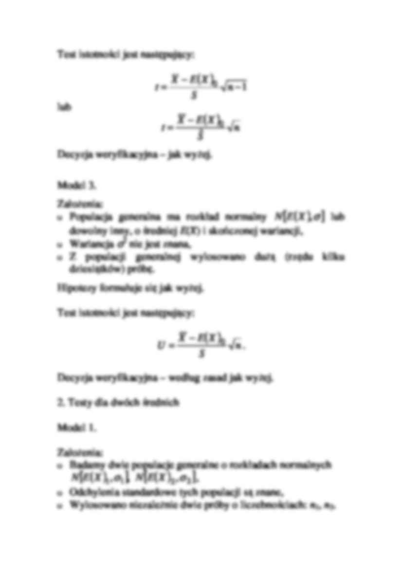 Testy dla wartości średniej populacji - strona 2