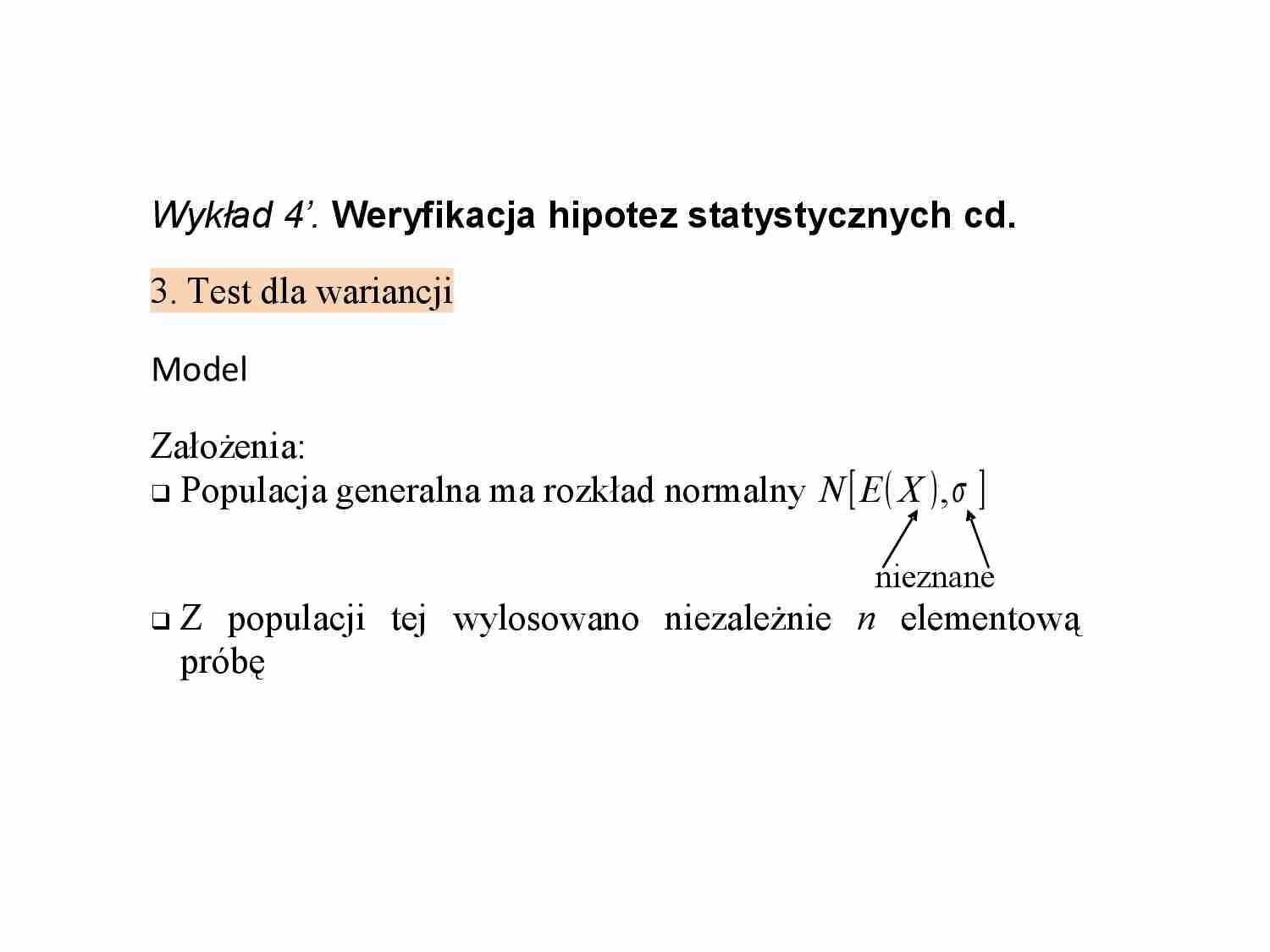 Weryfikacja hipotez statystycznych cd - strona 1