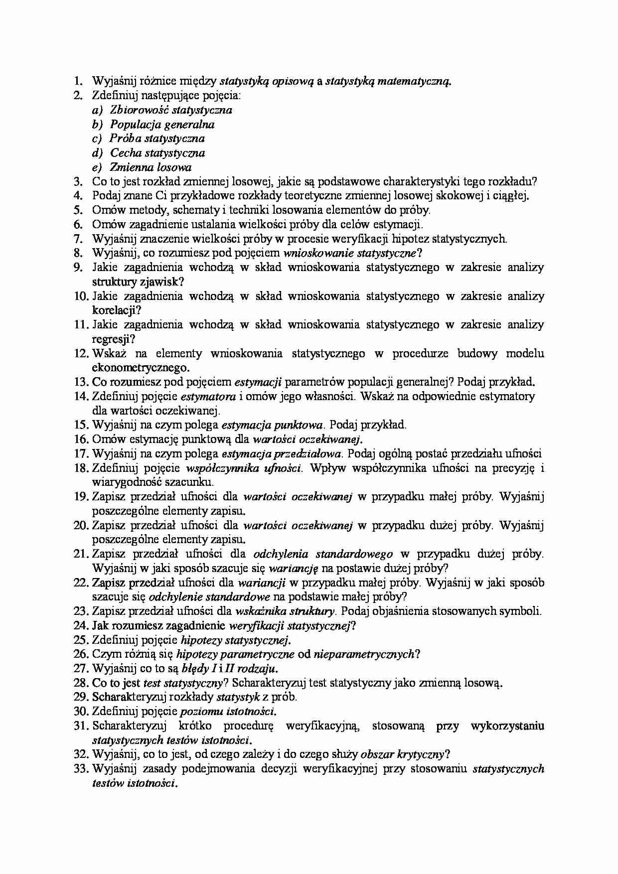 Zagadnienia ze statystyki - strona 1