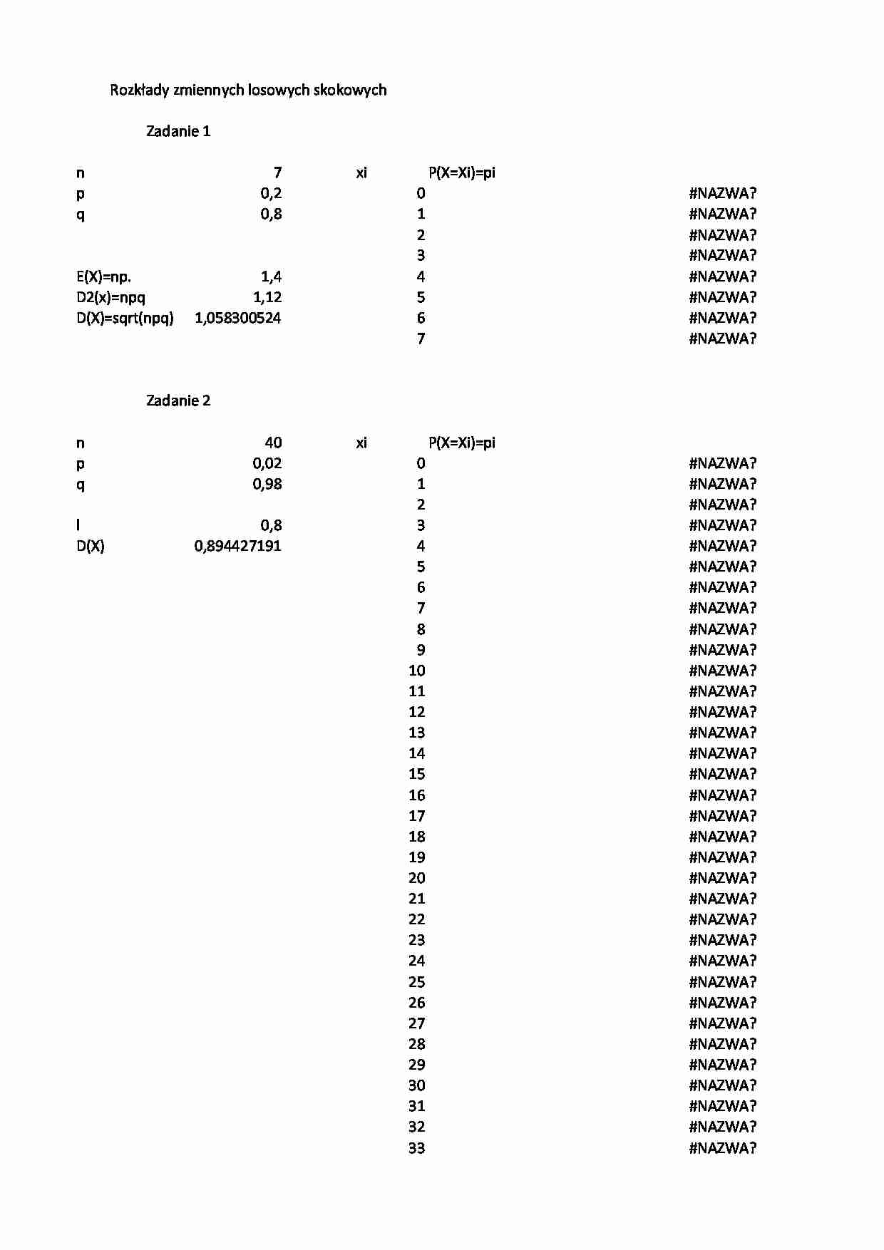 Zmienne losowe skokowe 1 - strona 1