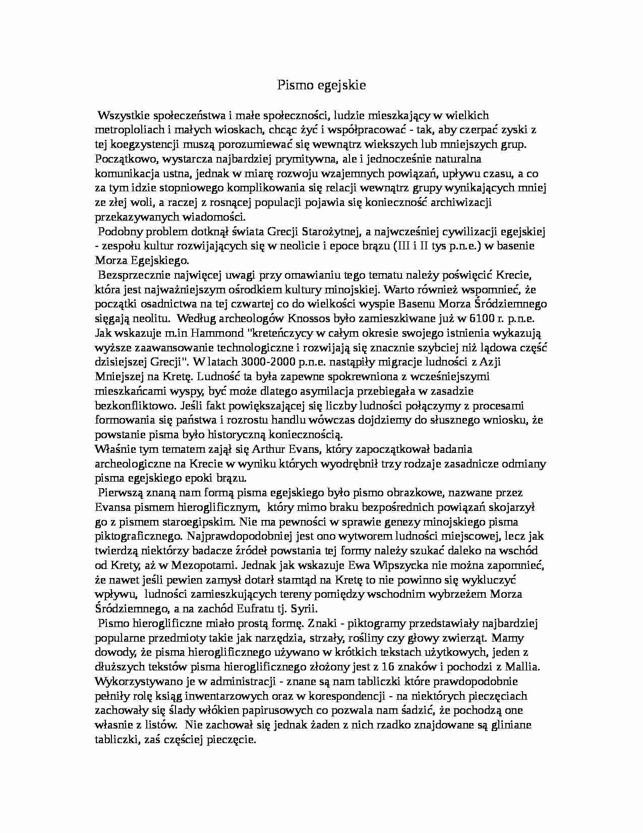Pismo egejskie - strona 1
