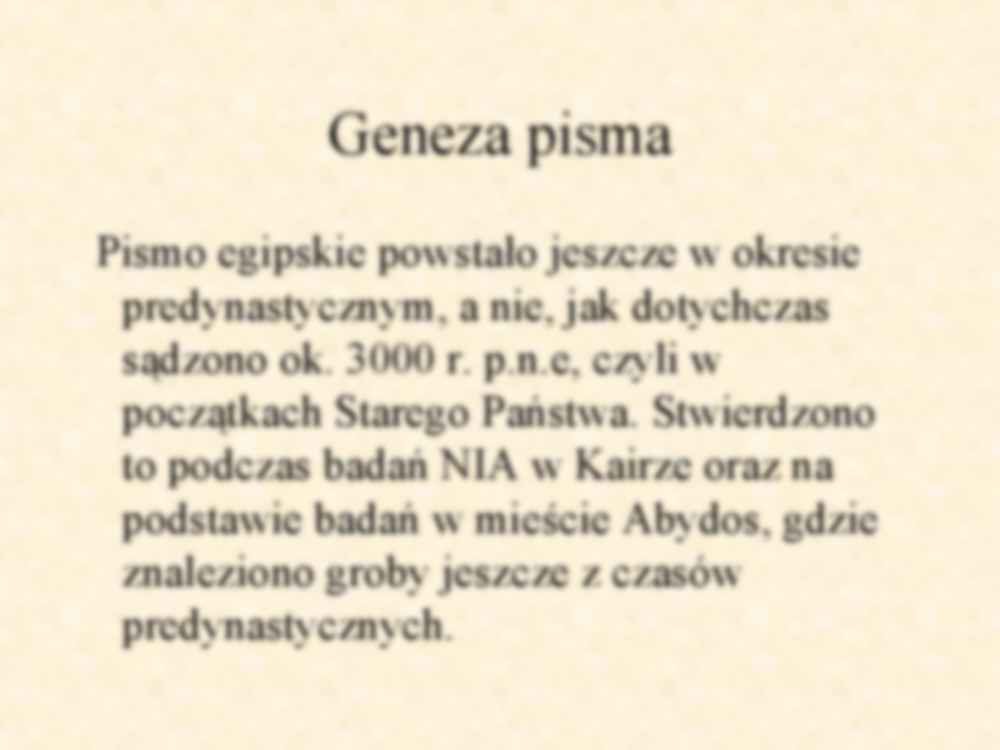 Pismo egipskie - geneza pisma - strona 2