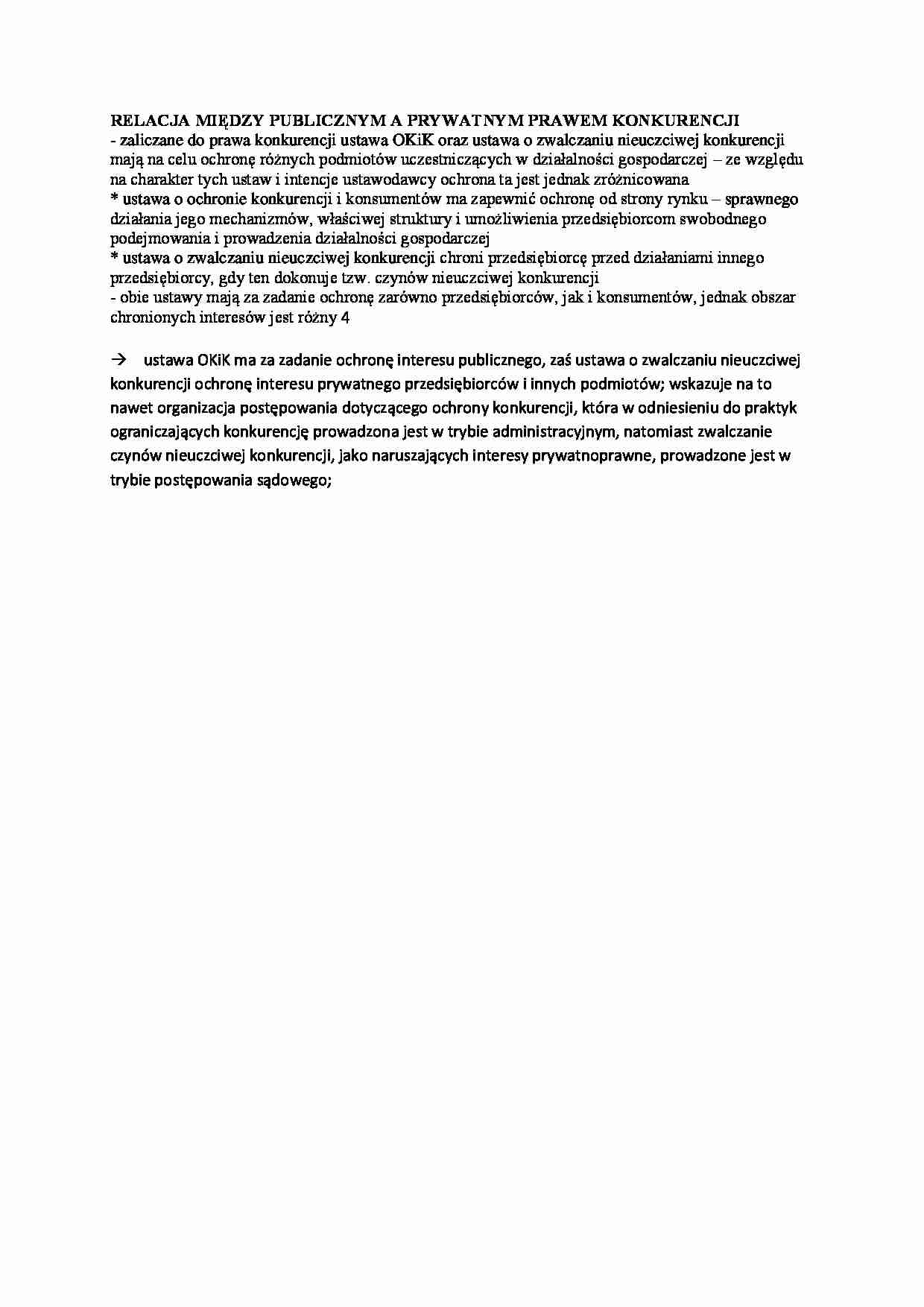 Relacja między publicznym a prywatnym prawem konkurencji - strona 1