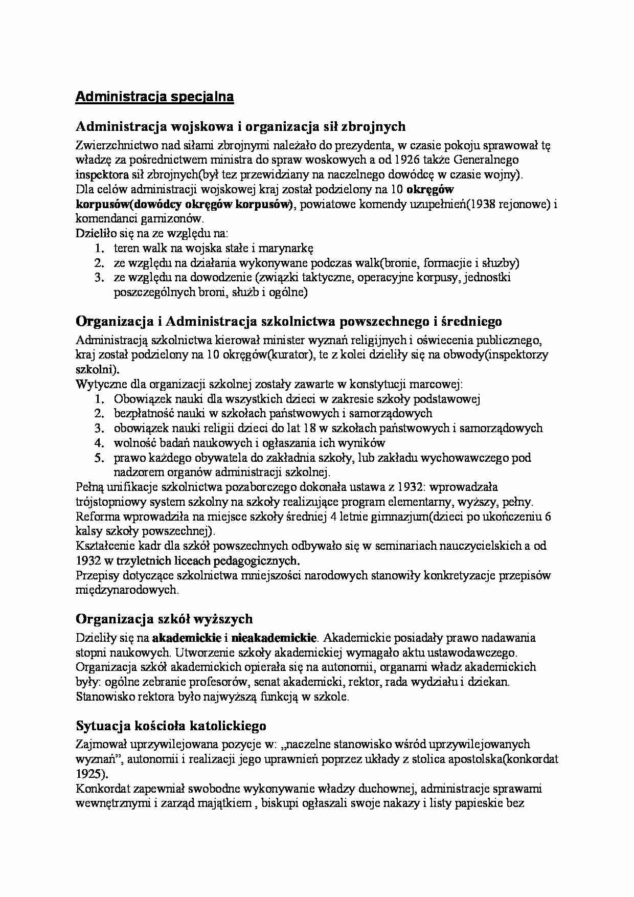 II Rzeczpospolita - Administracja specjalna - strona 1
