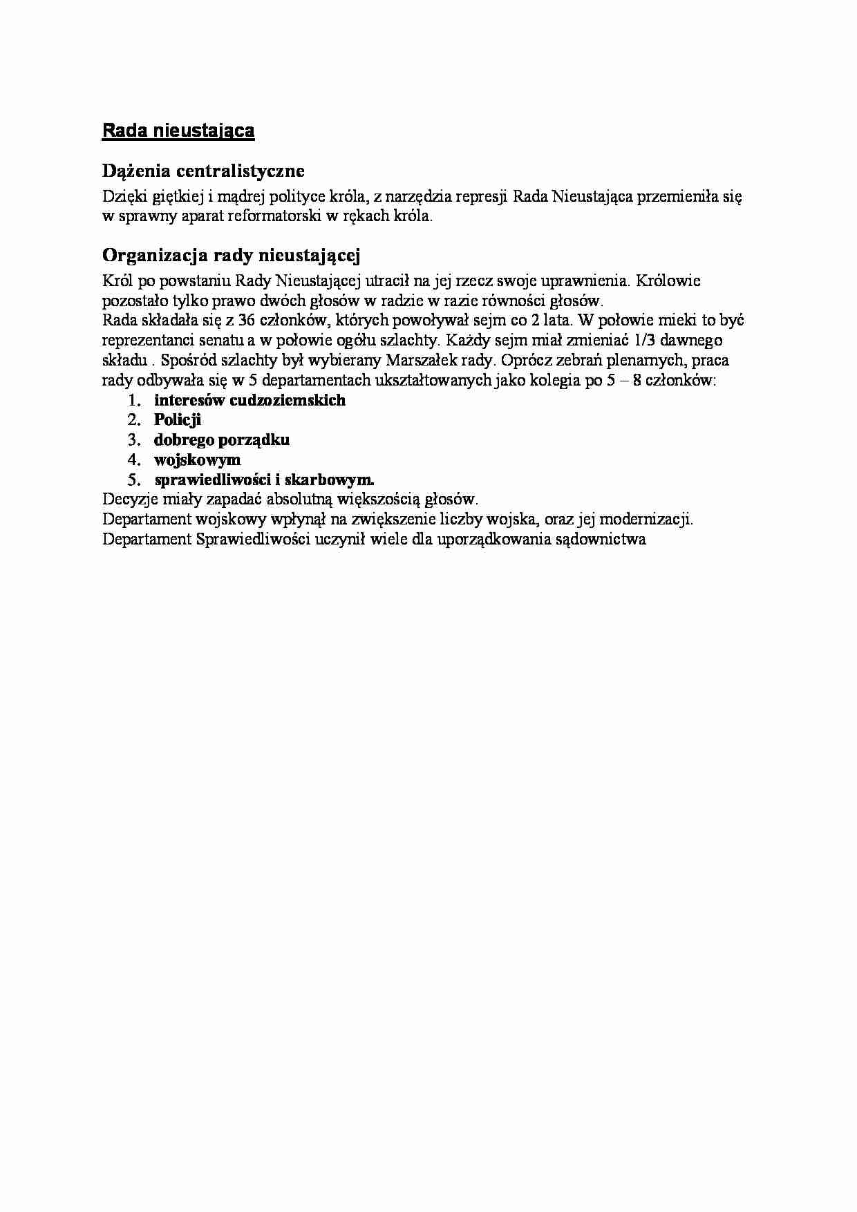 Historia państwa i prawa polskiego - rada nieustająca - strona 1