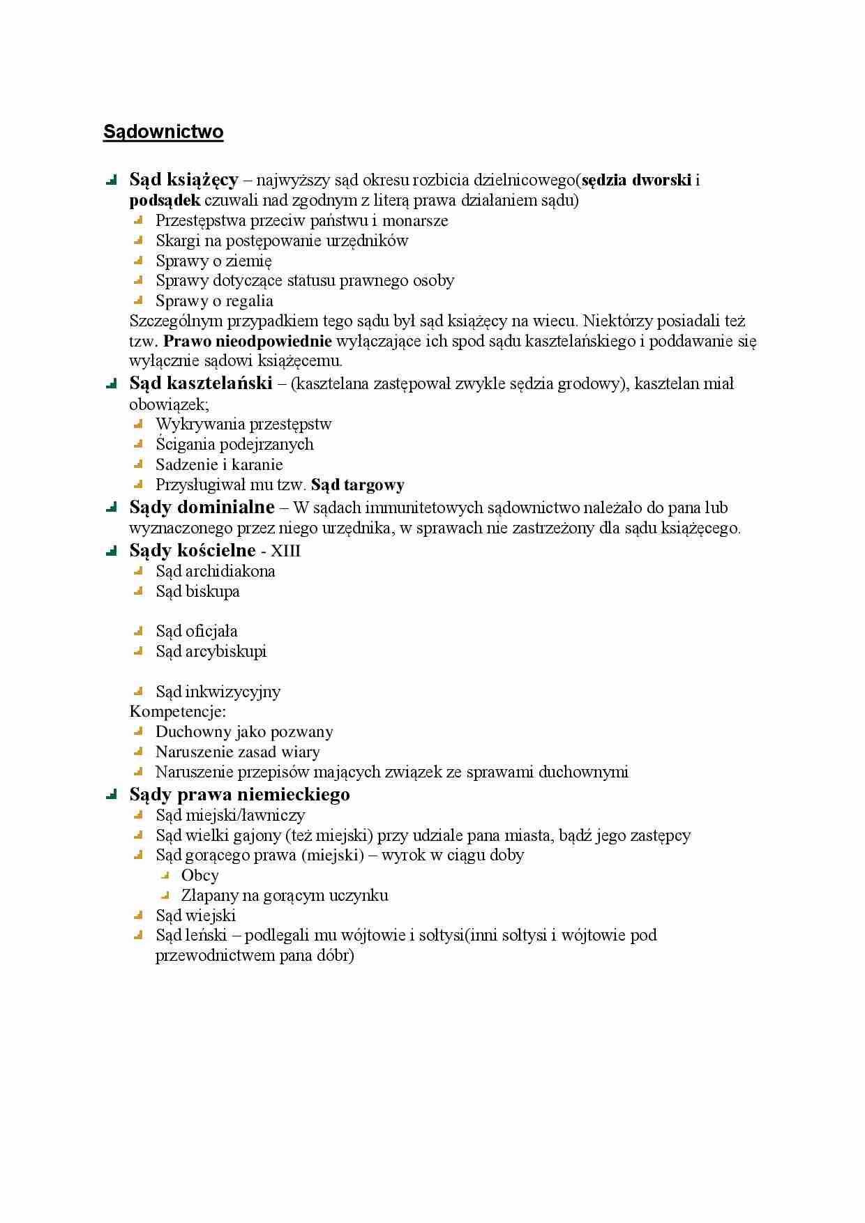 Historia państwa i prawa polskiego - sądownictwo - strona 1