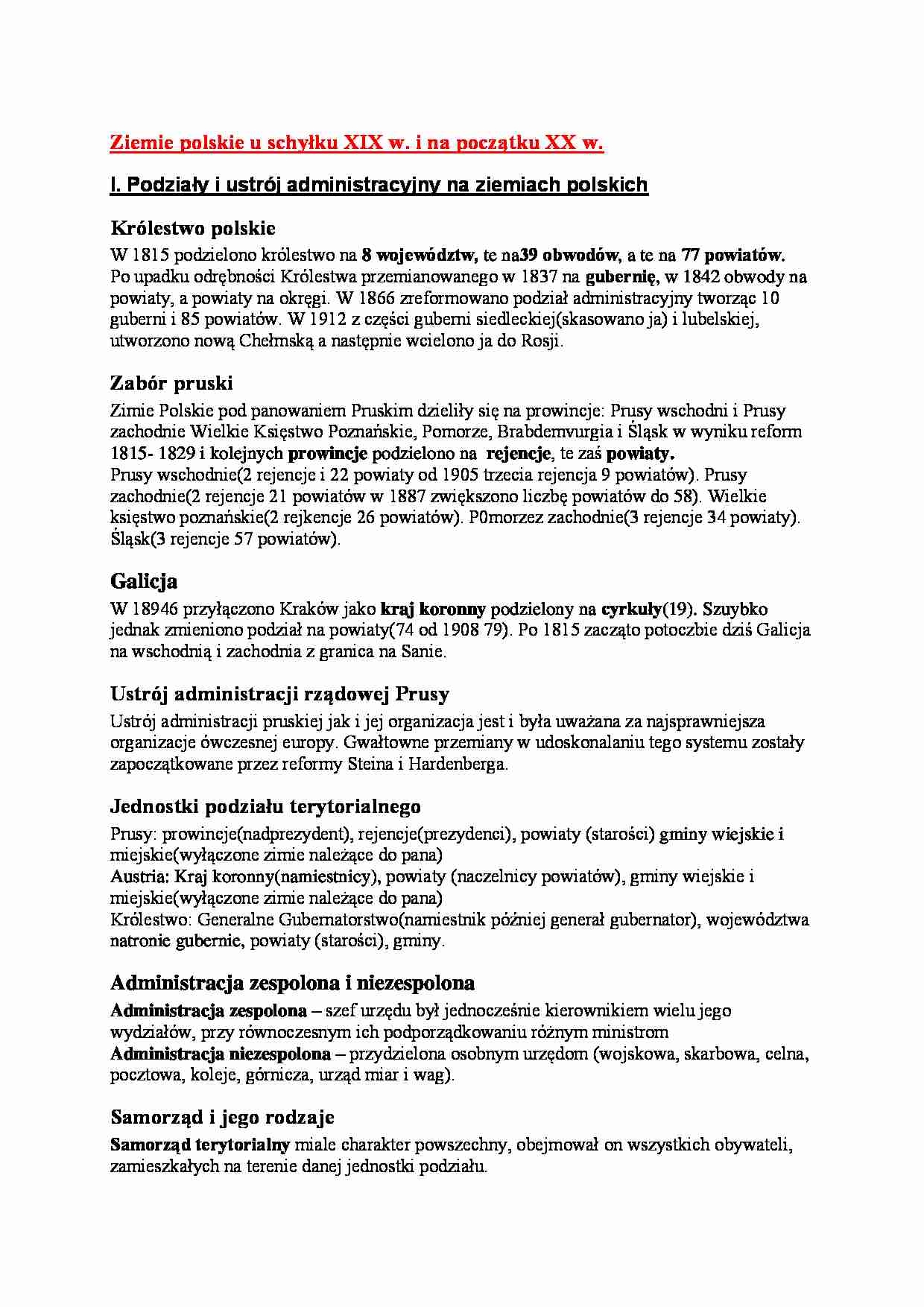 Ziemie polskie u schyłku XIX w - strona 1