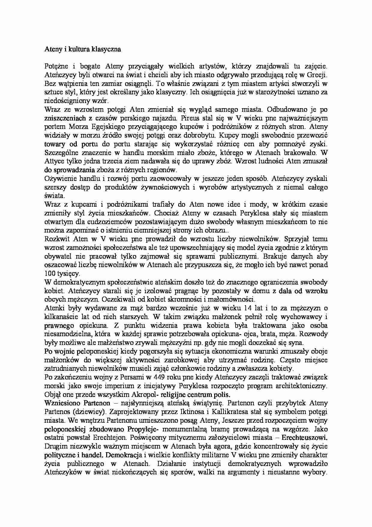 Ateny i kultura klasyczna - strona 1