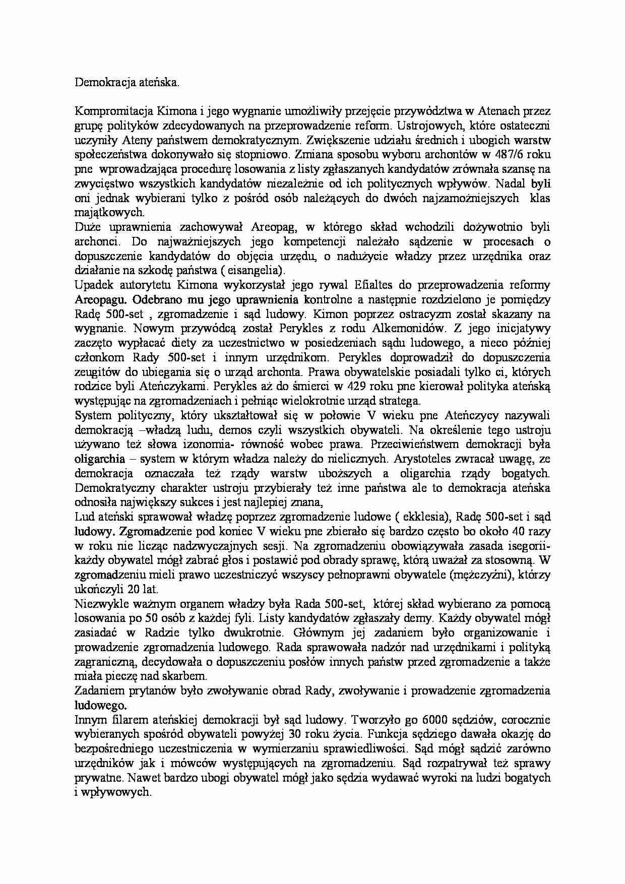 Historia Grecji - Demokracja ateńska - strona 1