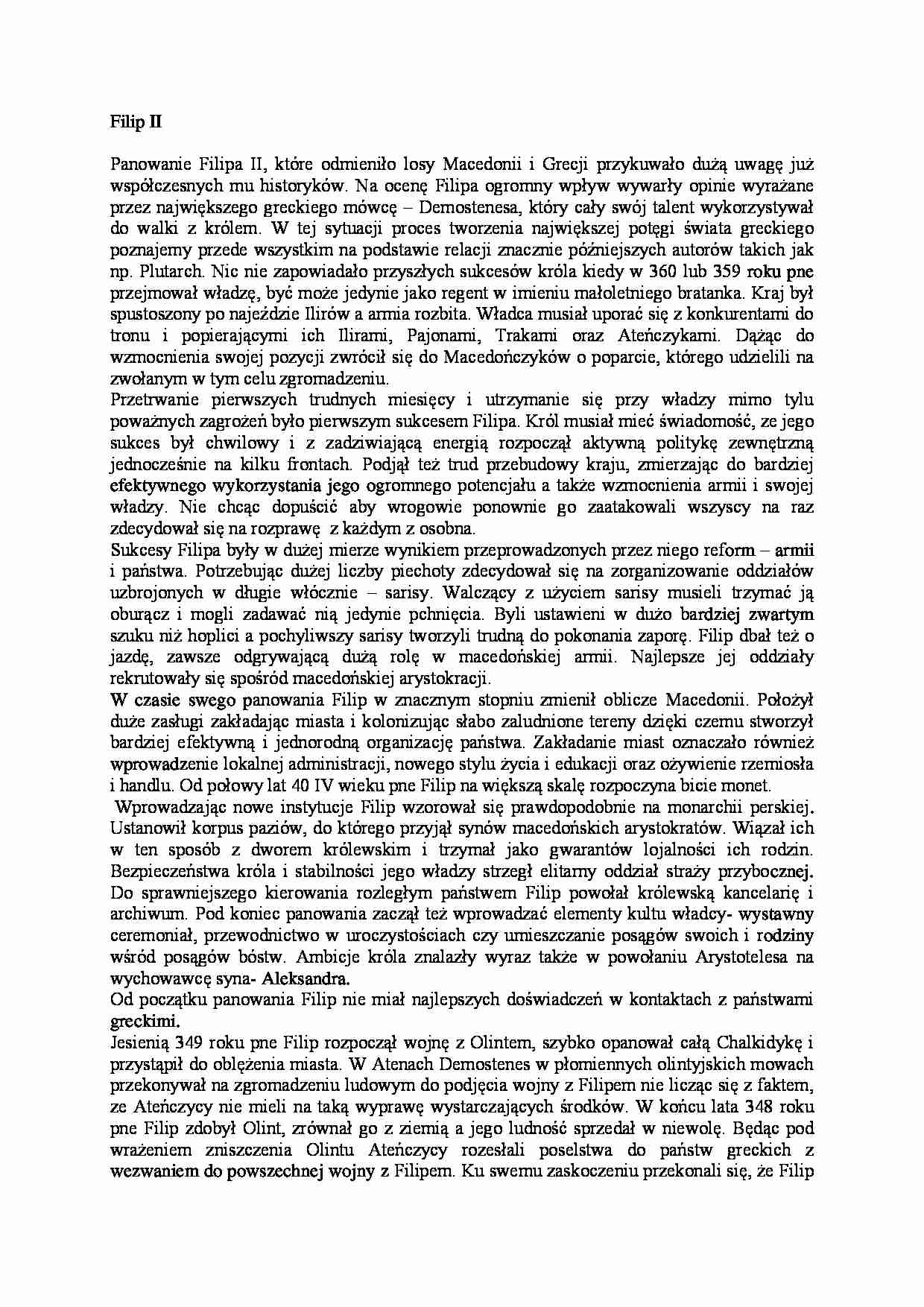 Historia Grecji - Filip II - strona 1