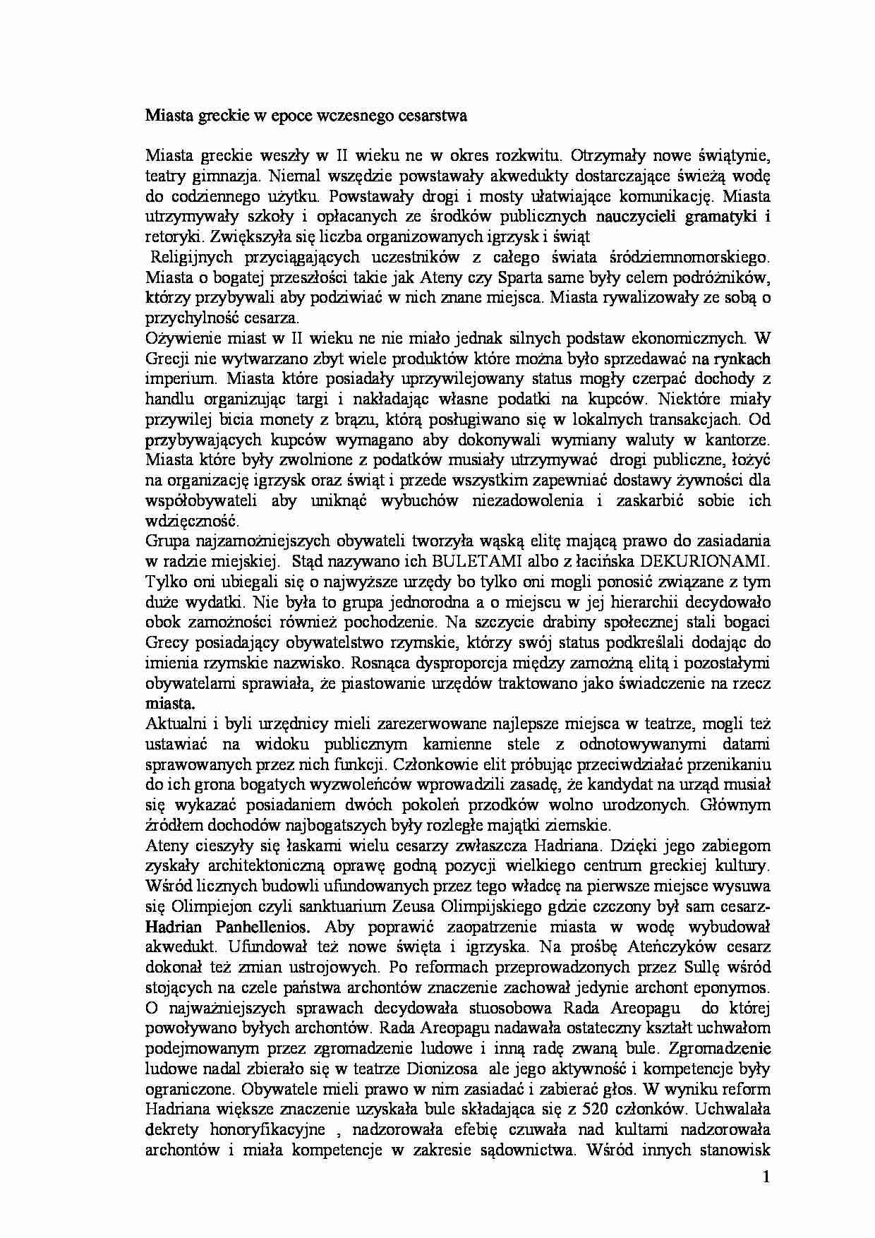 Miasta greckie w epoce wczesnego cesarstwa - strona 1