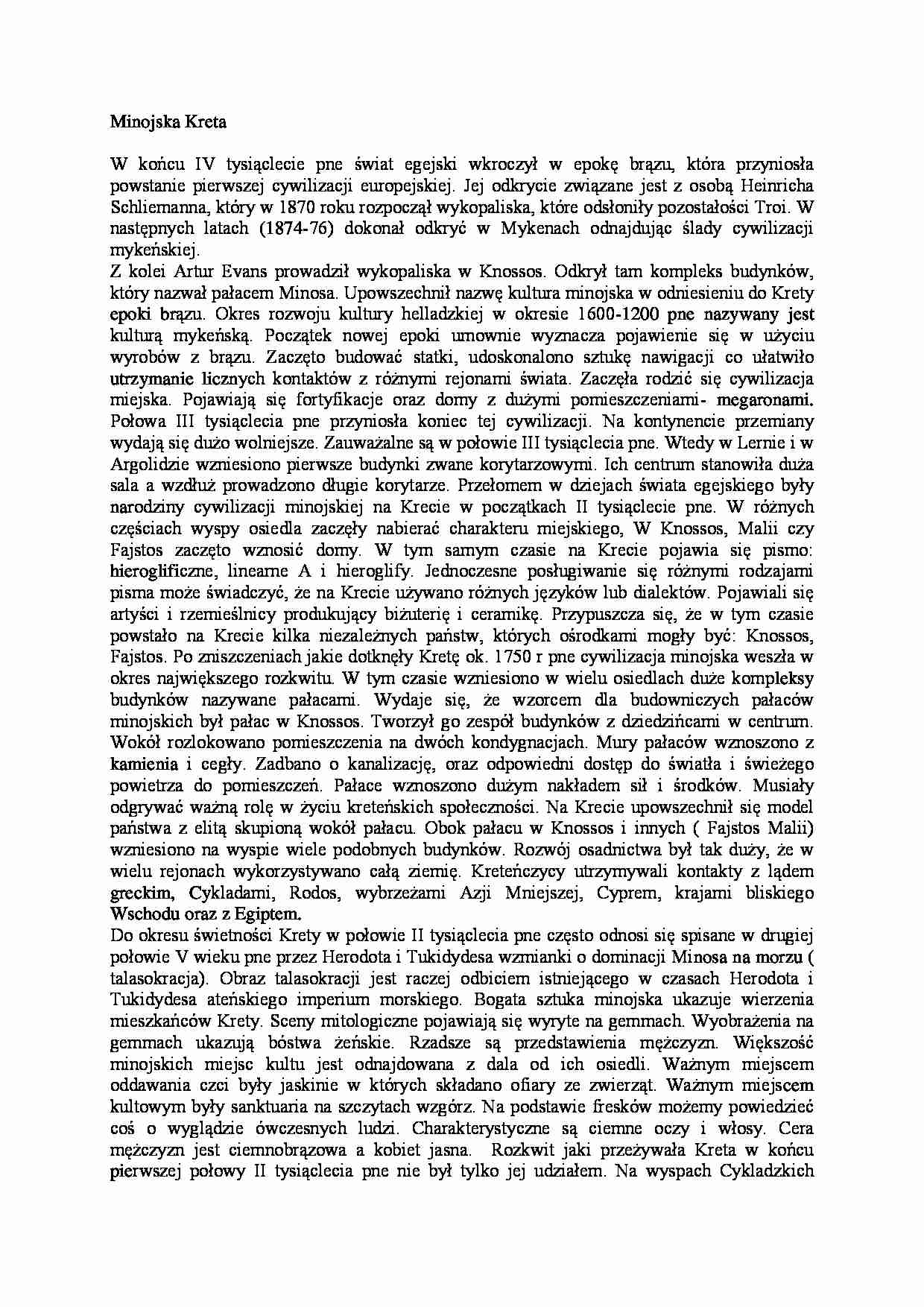 Historia Grecji - minojska kreta - strona 1