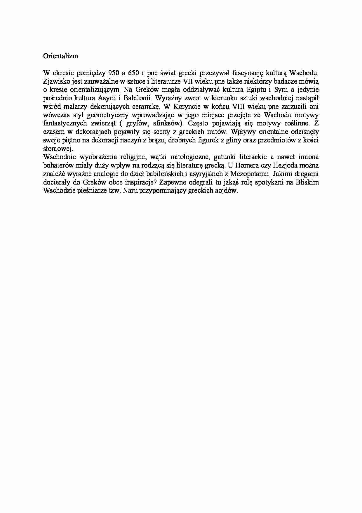 Historia Grecji - orientalizm - strona 1