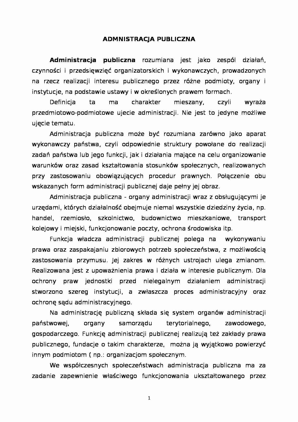 ADMNISTRACJA PUBLICZNA - Prawo - strona 1