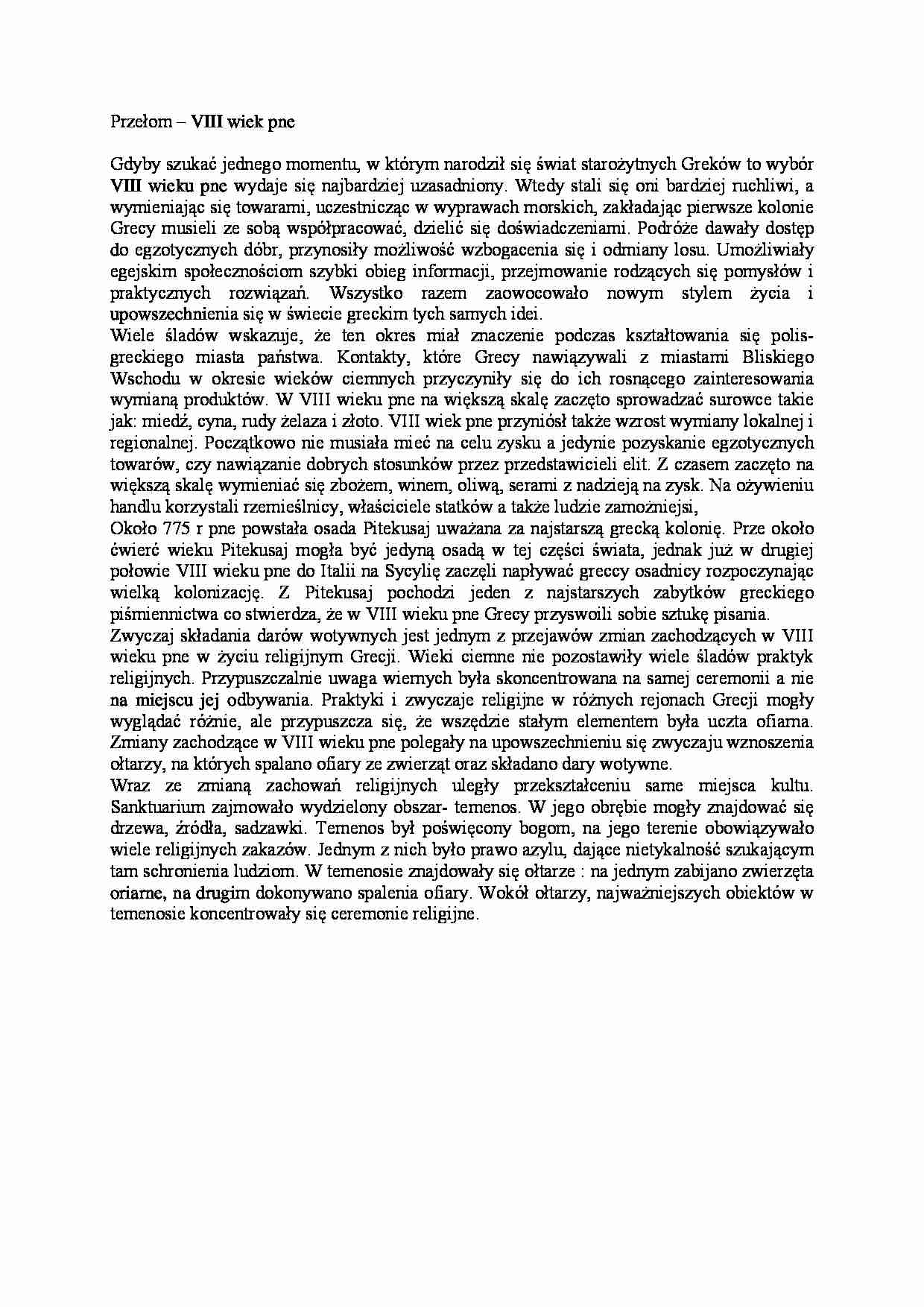 Przełom – VIII wiek pne - strona 1