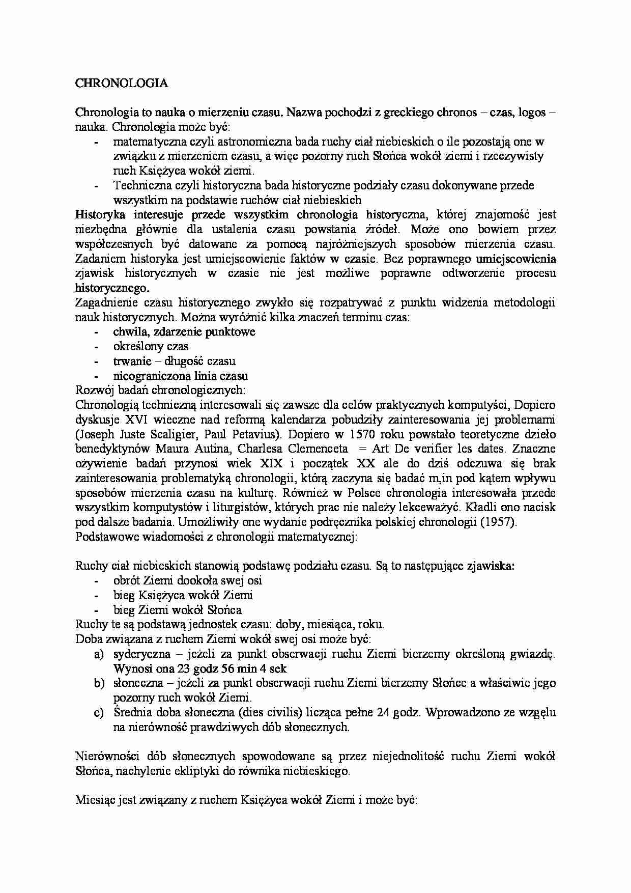 Nauki pomocnicze historii - chronologia - strona 1
