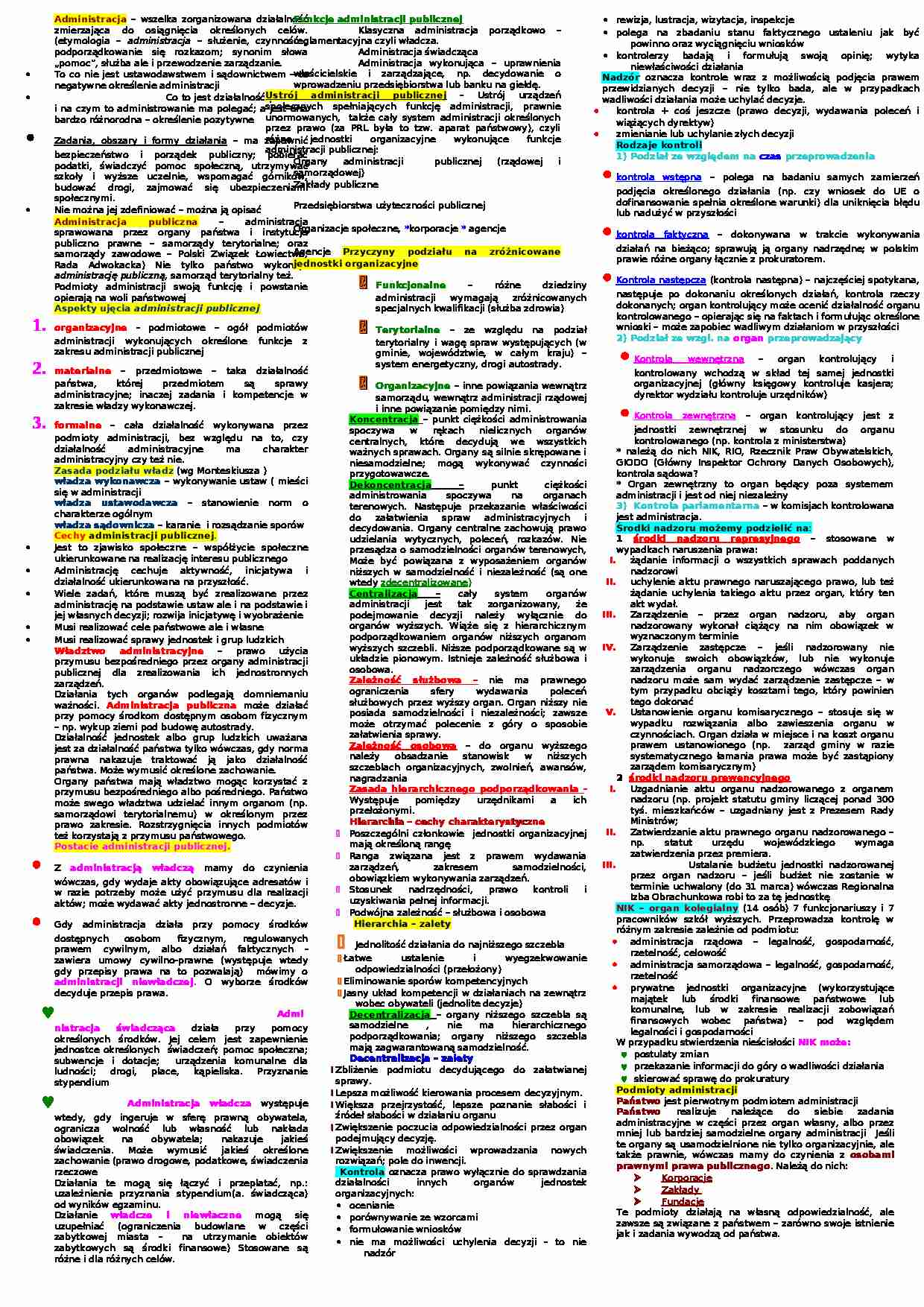 Administracja kontrole  - Prawo  - strona 1
