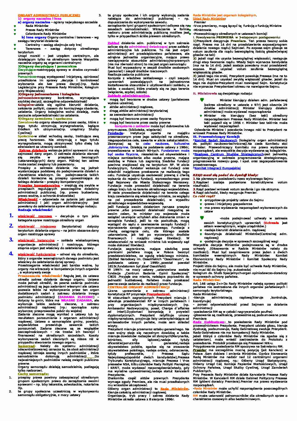 Administracja organy  - Prawo  - strona 1
