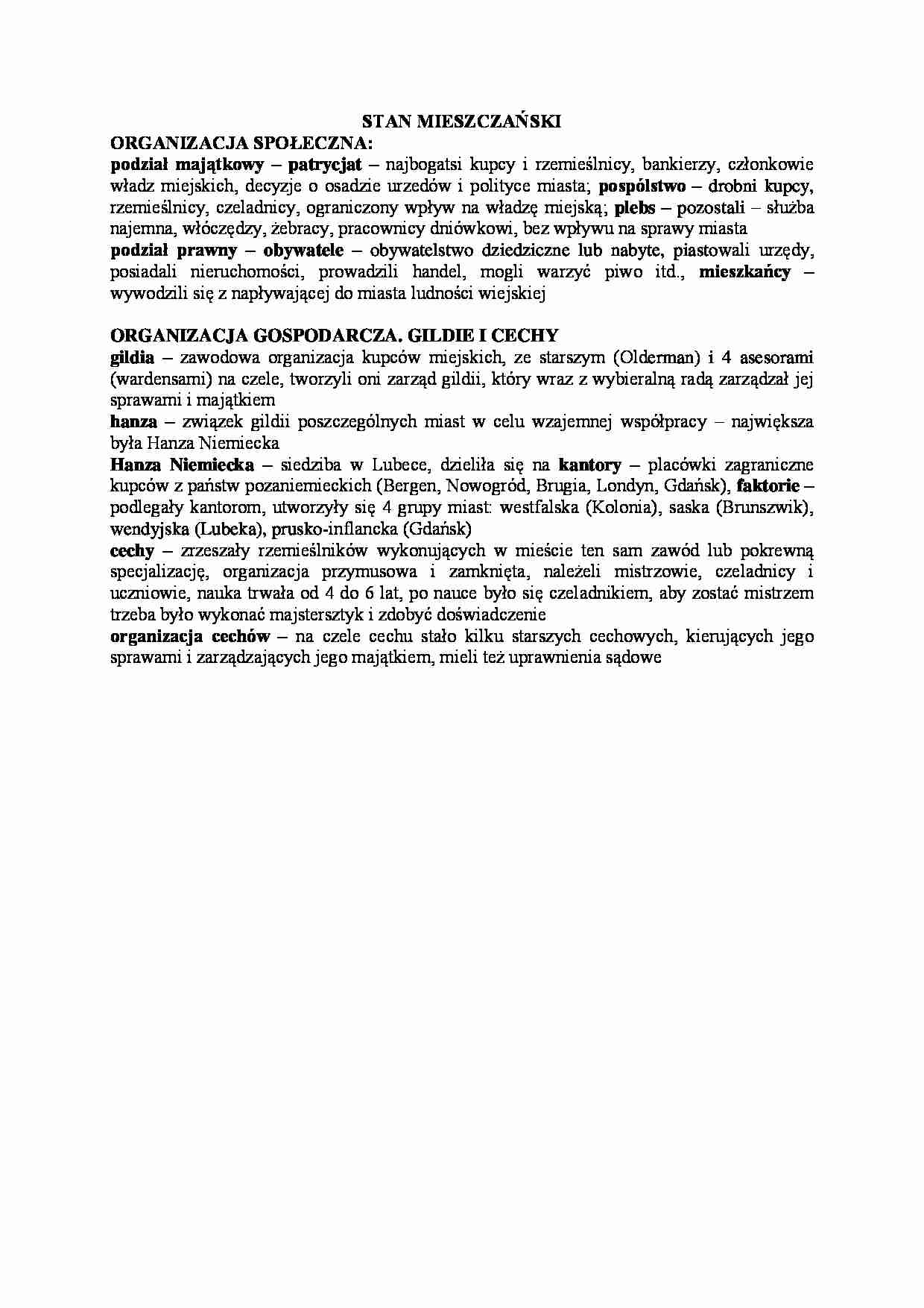 Monarchia stanowa - stan mieszczański - strona 1