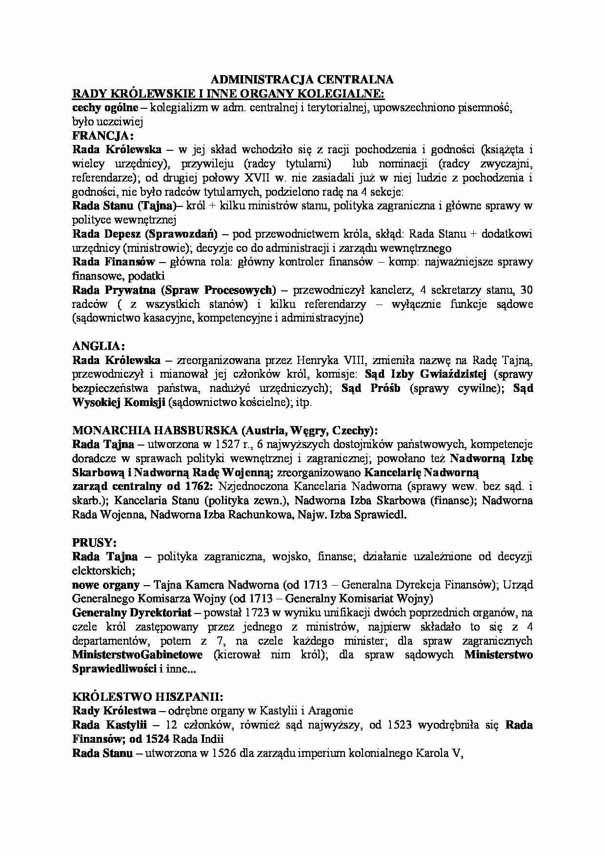 Monarchie absolutyzmu - administracja - strona 1