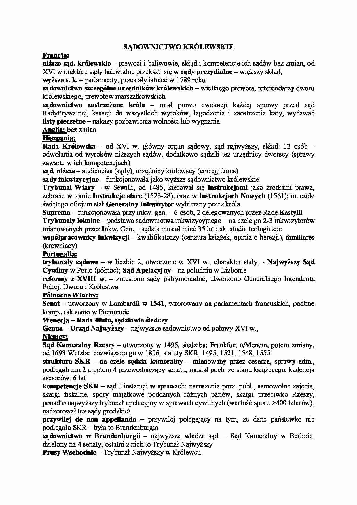 Monarchie absolutyzmu - sądownictwo królewskie - strona 1