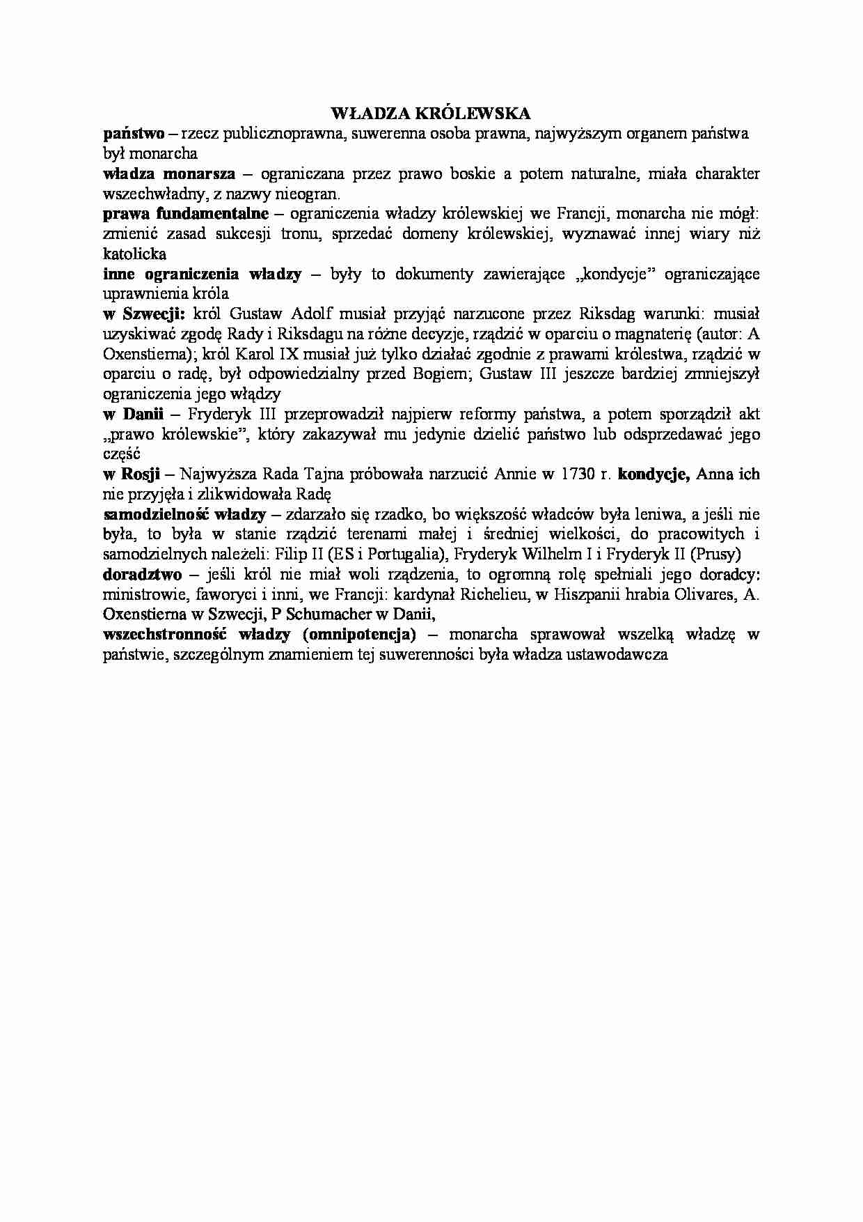 Monarchie absolutyzmu - władza królewska - strona 1