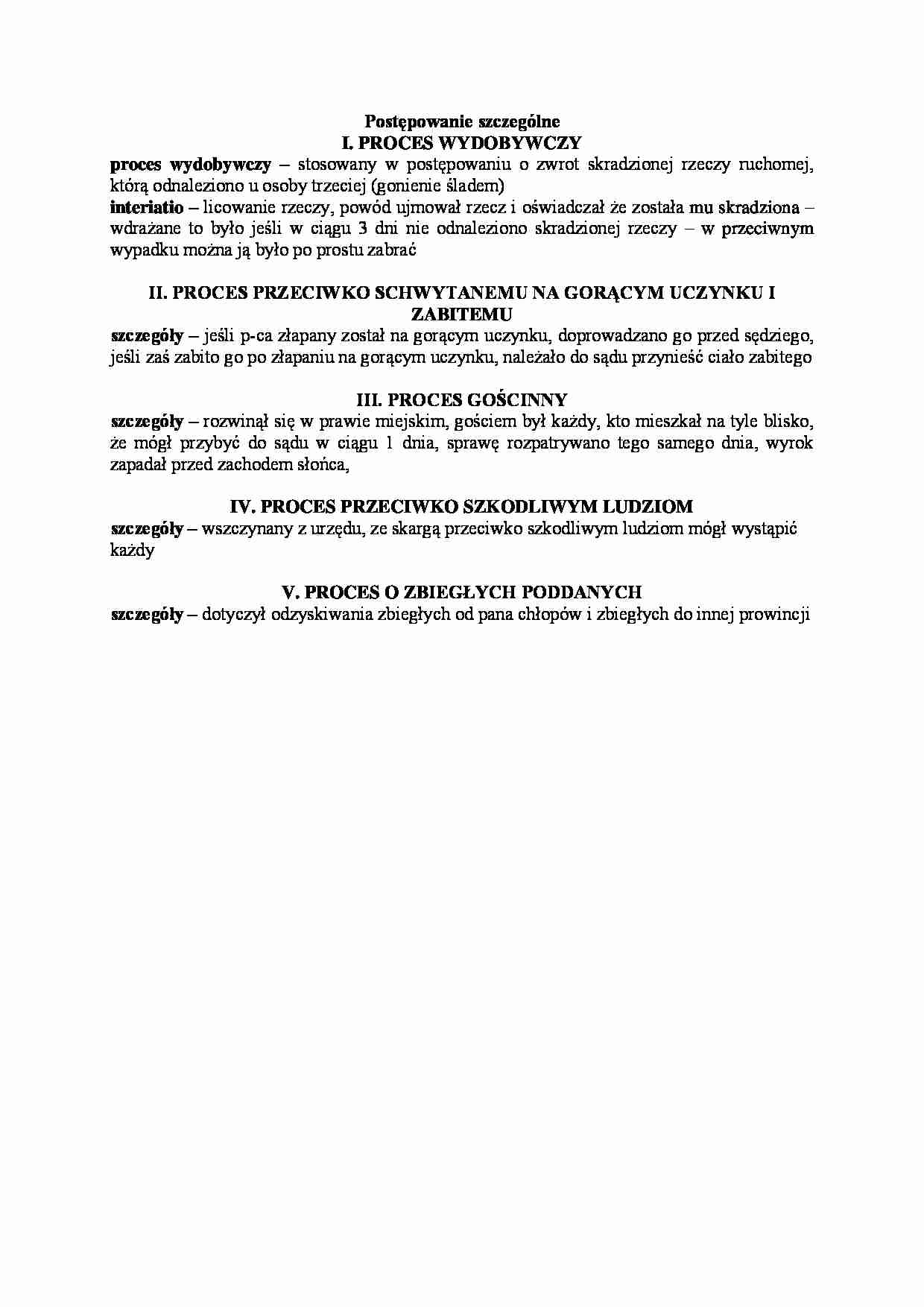 Historia państwa i prawa - postępowanie szczególne - strona 1