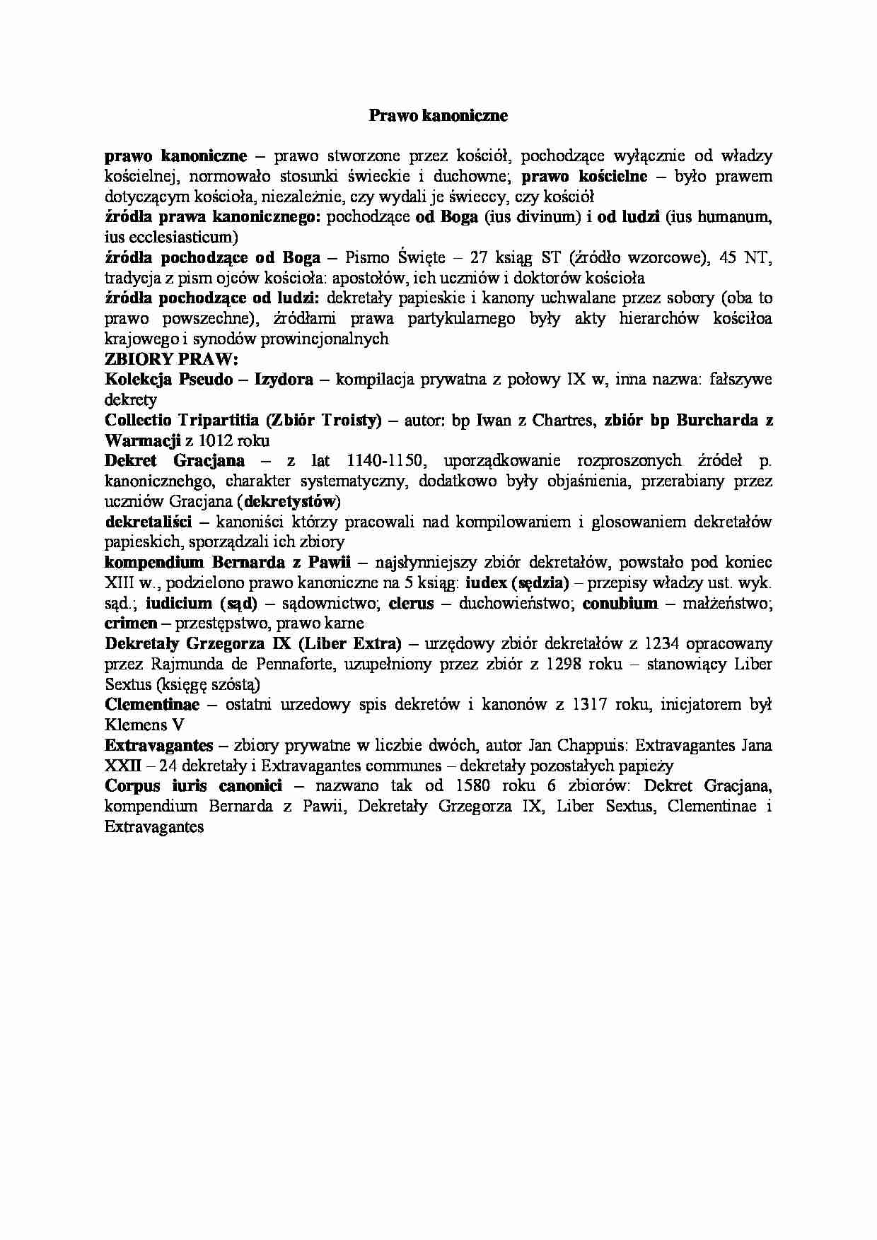 Historia państwa i prawa - prawo kanonicze - strona 1