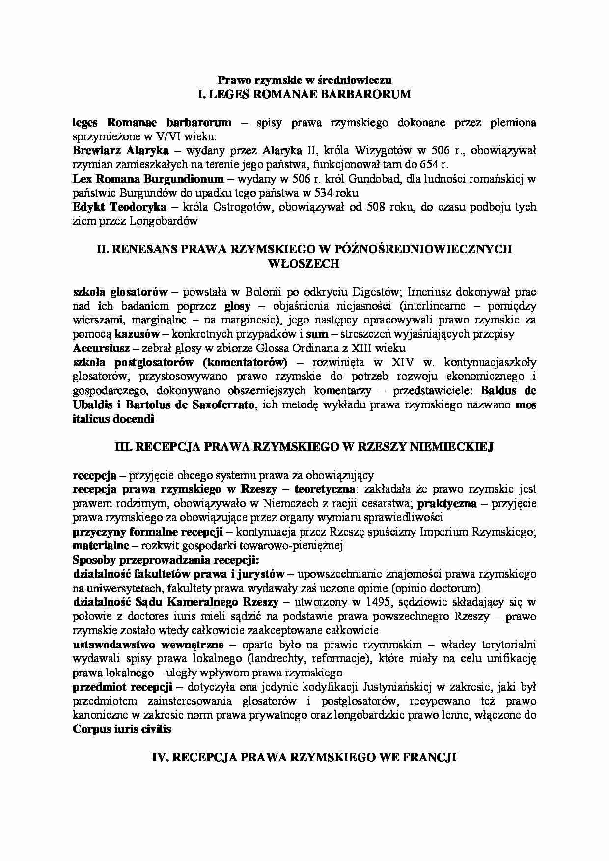 Prawo rzymskie w średniowieczu - strona 1
