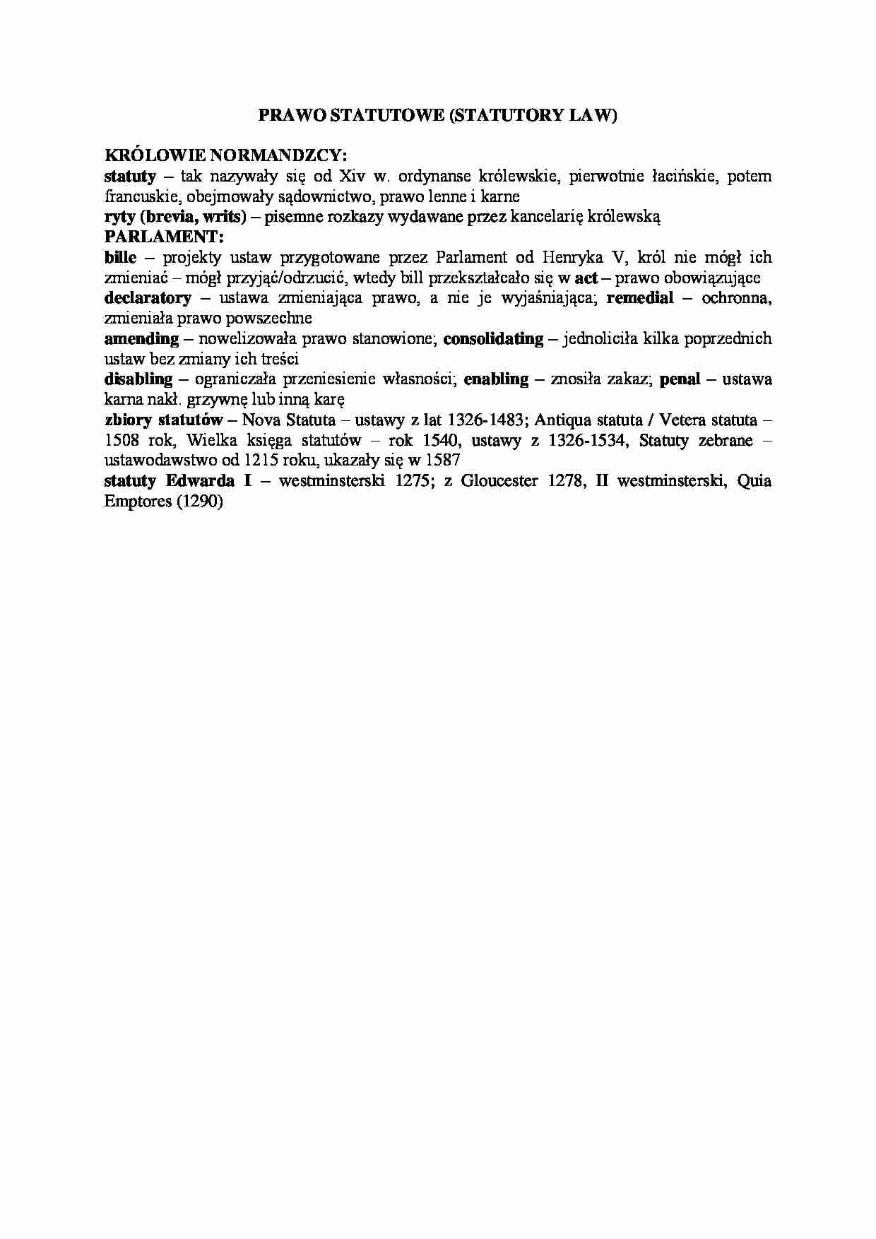 Prawo statutowe (law) - strona 1