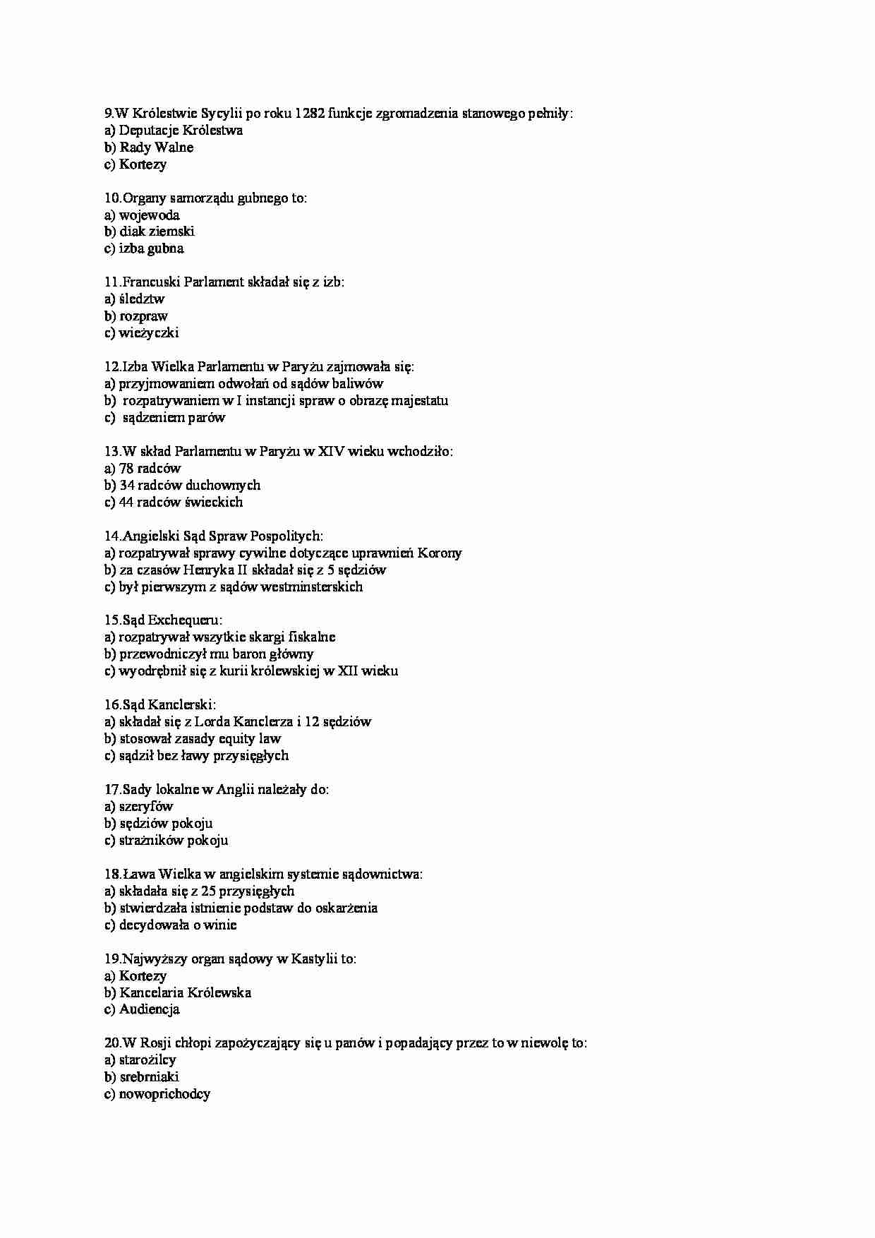 Historia państwa i prawa - testy 8 - strona 1