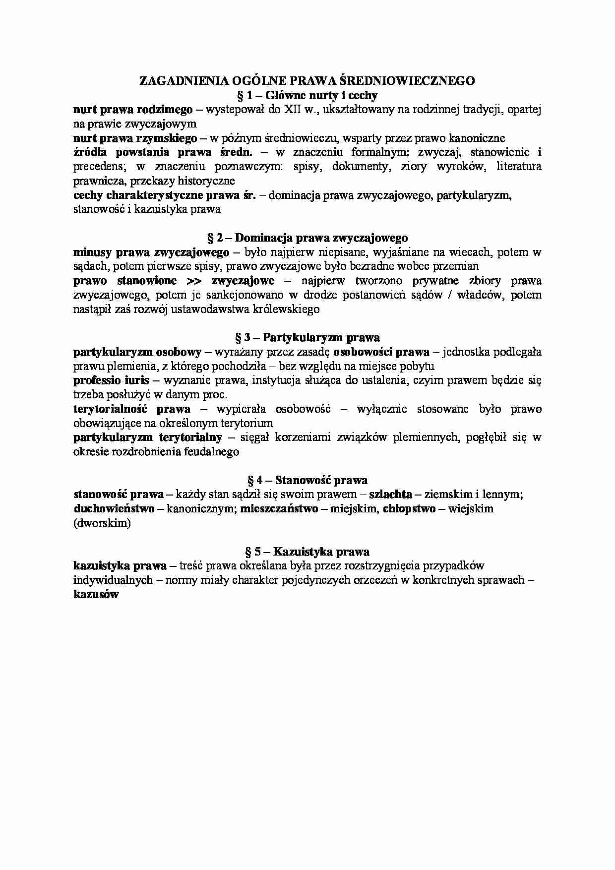Zaganienia prawa średniowiecznego - strona 1