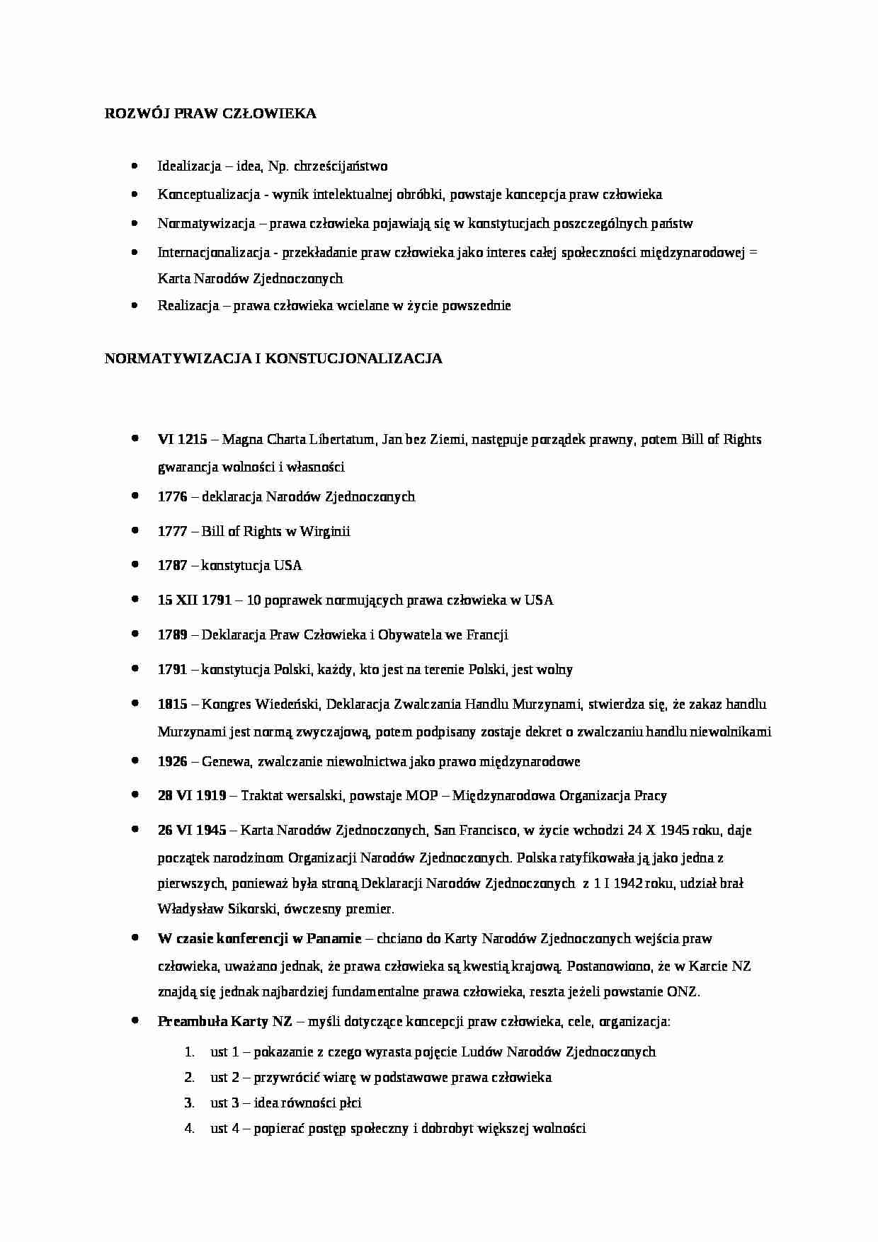 Prawa człowieka - wykład 2 - strona 1