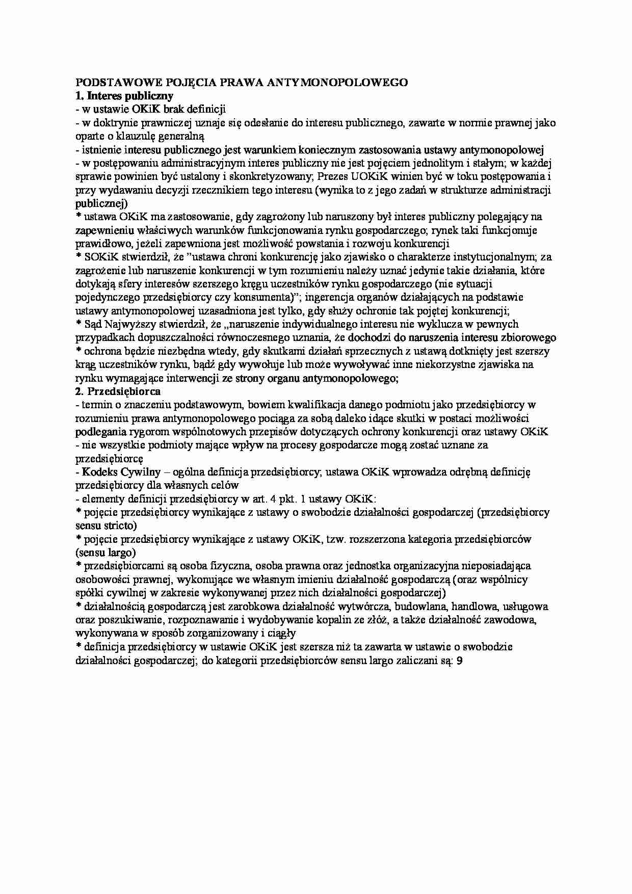 Pojęcia prawa antymonopolowego - strona 1