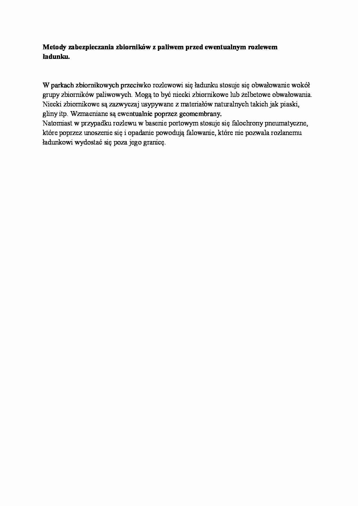 Zabezpieczania zbiorników z paliwem - strona 1