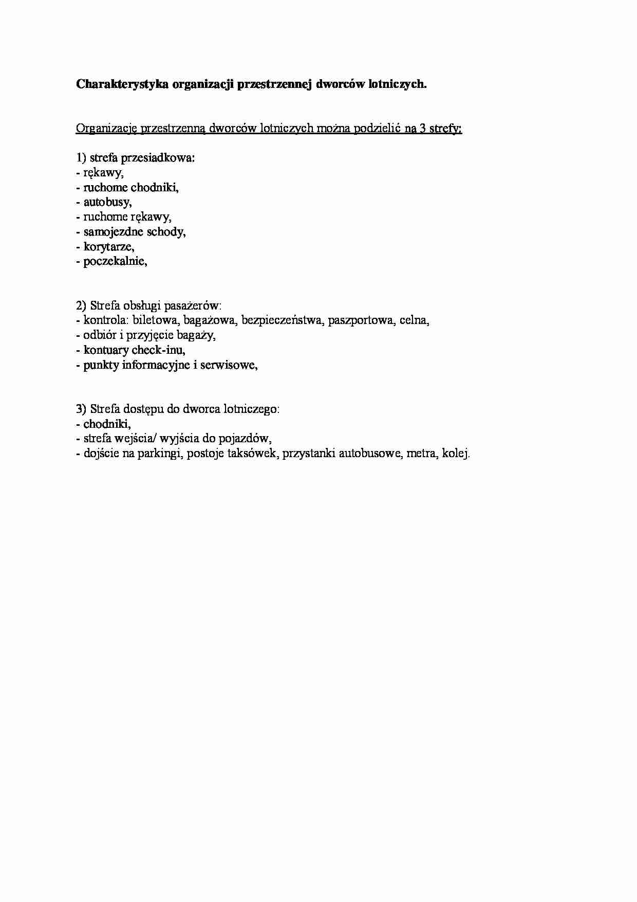 Charakterystyka organizacji dworców lotniczych - strona 1