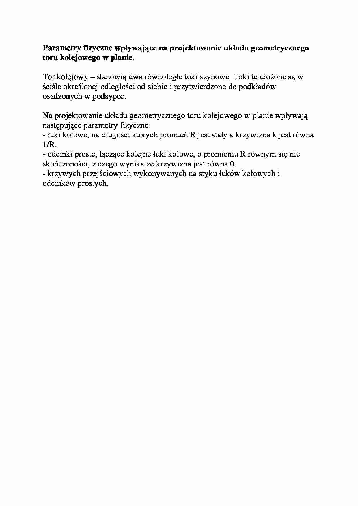 Projektowanie układu toru kolejowego - strona 1