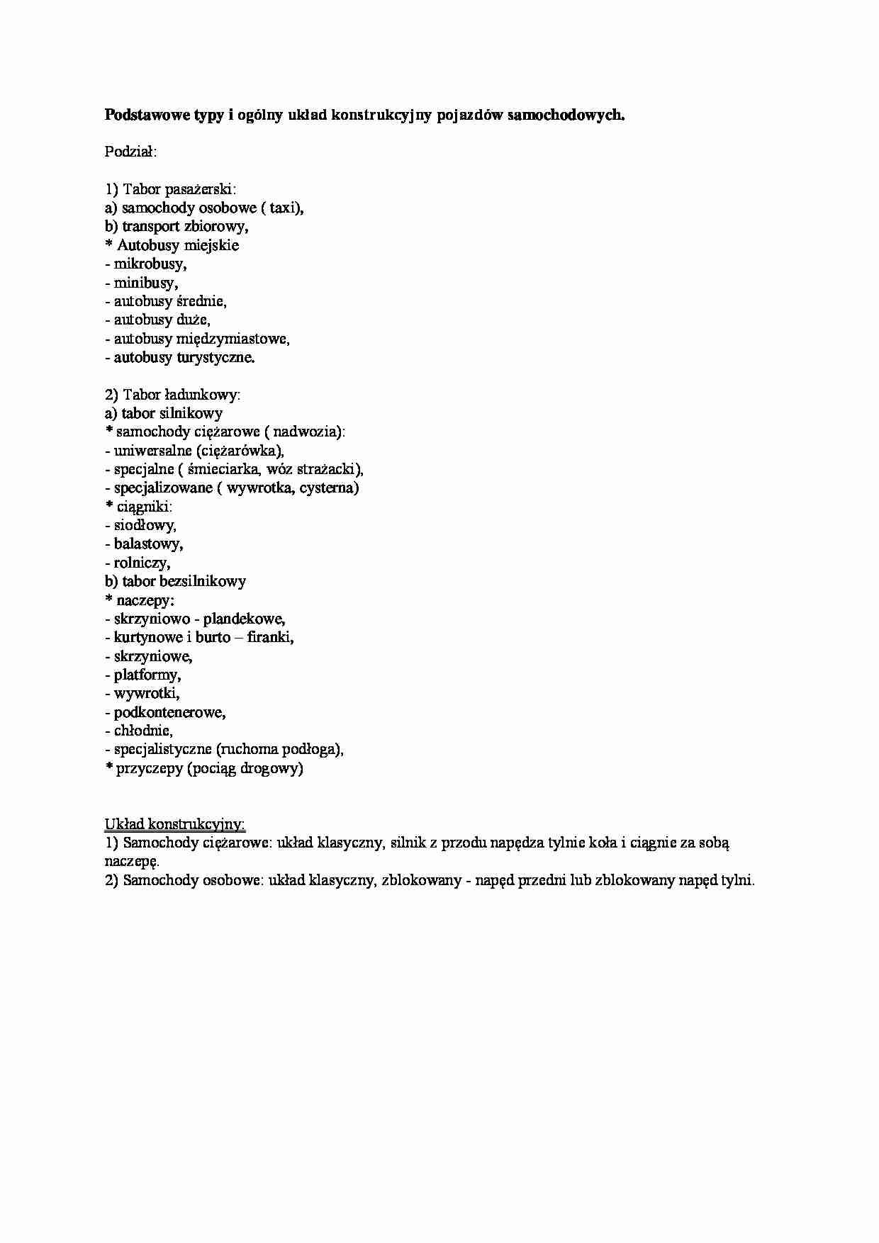Układ konstrukcyjny pojazdów samochodowych - strona 1