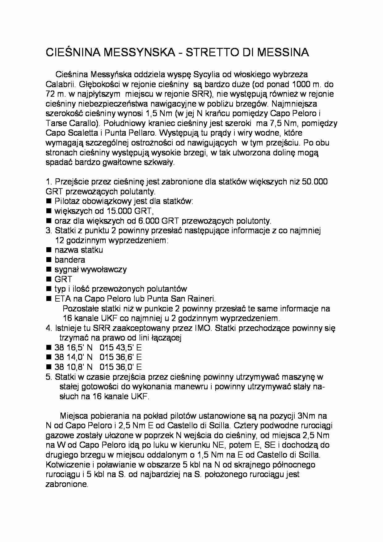 Cieśnina Messynska - Sycylia - strona 1