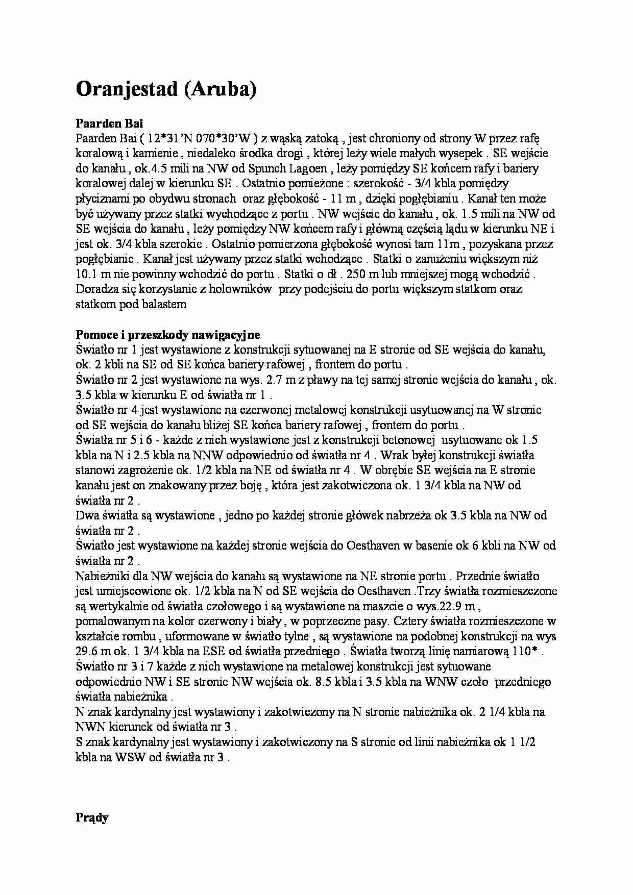 Nawigacja - Oranjestad (Aruba) - strona 1