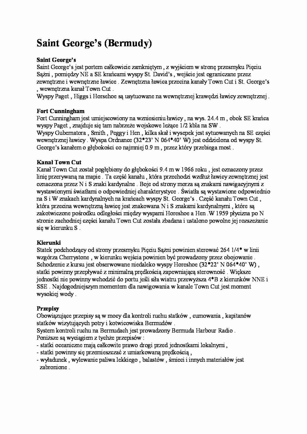 Saint George’s (Bermudy) - Kanał Town Cut - strona 1