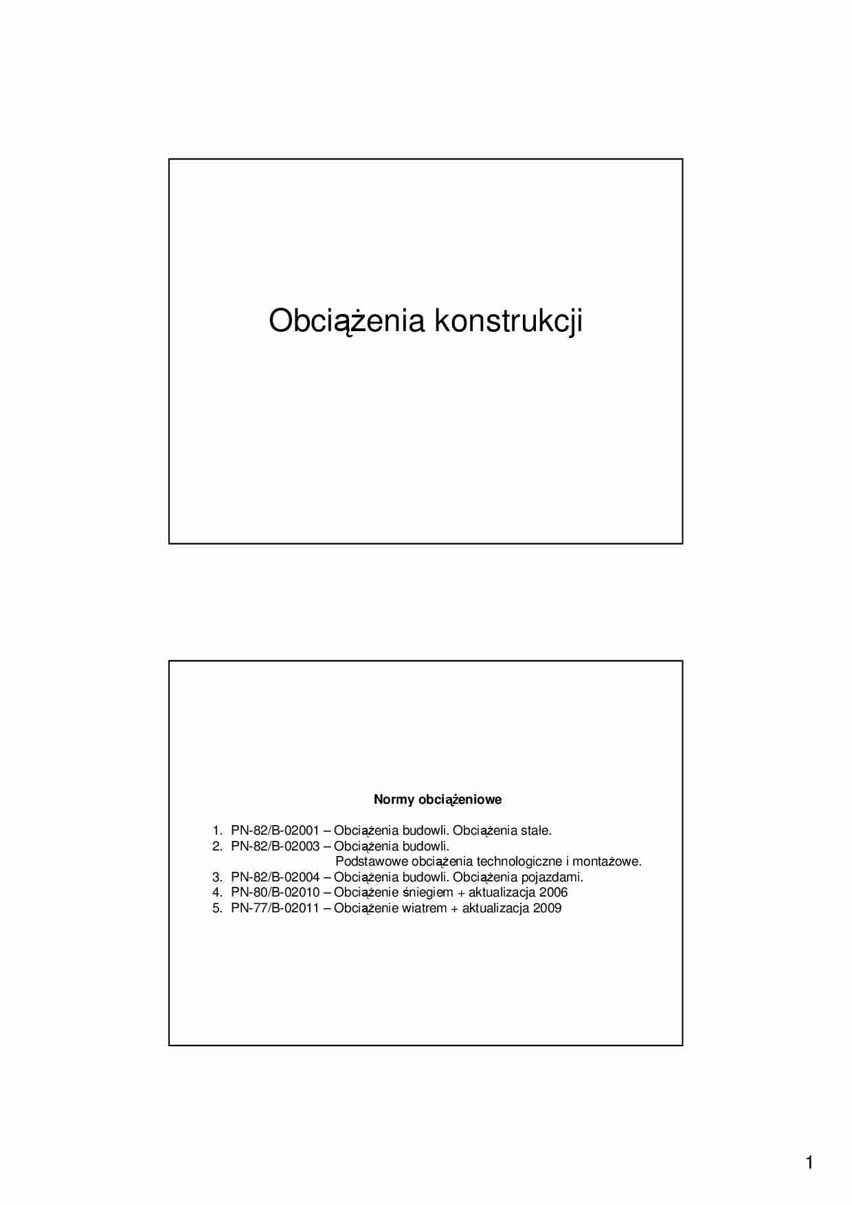Obciążenia konstrukcji - strona 1