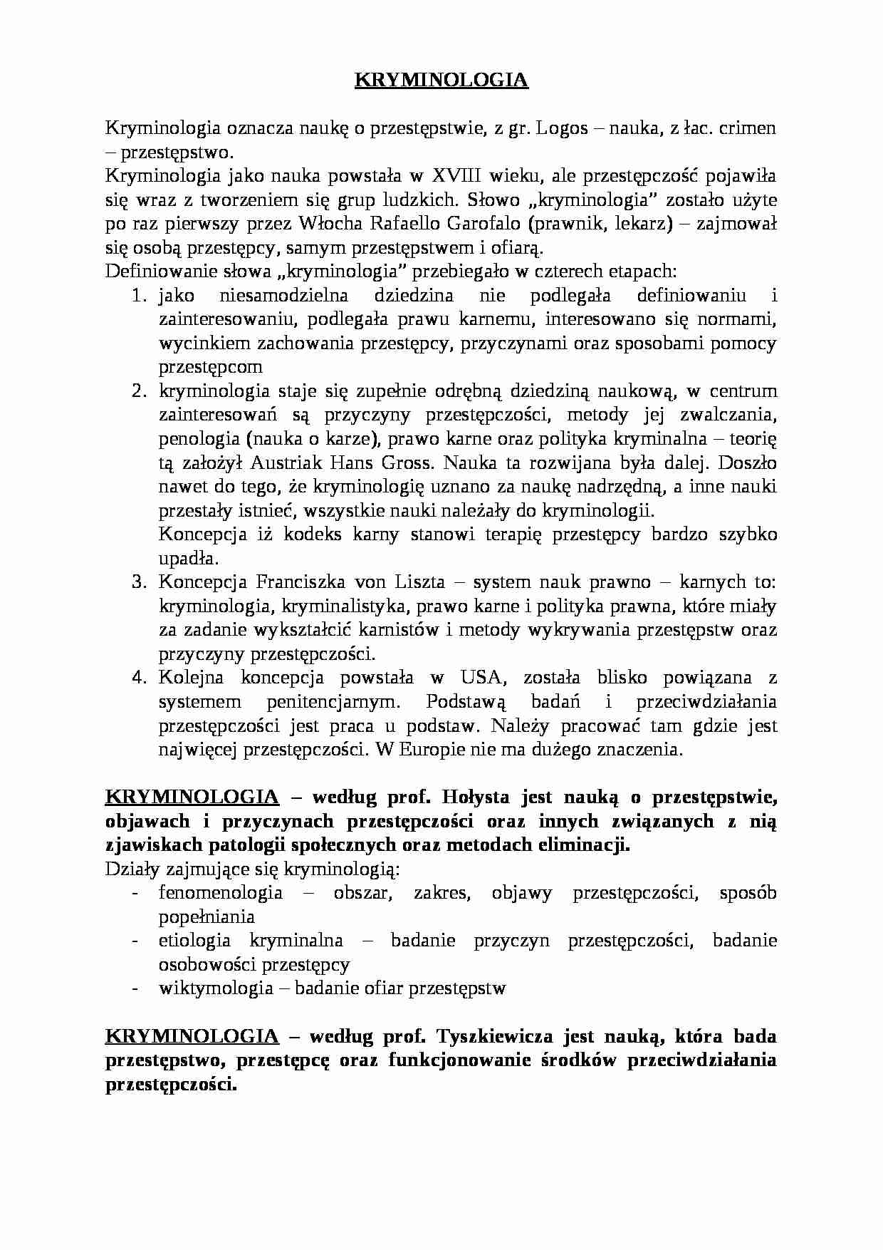 KRYMINOLOGIA3 - Prawo  - strona 1