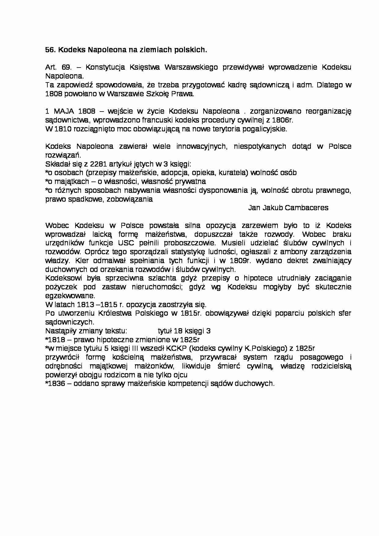 Kodeks Napoleona na ziemiach polskich. - Prawo  - strona 1
